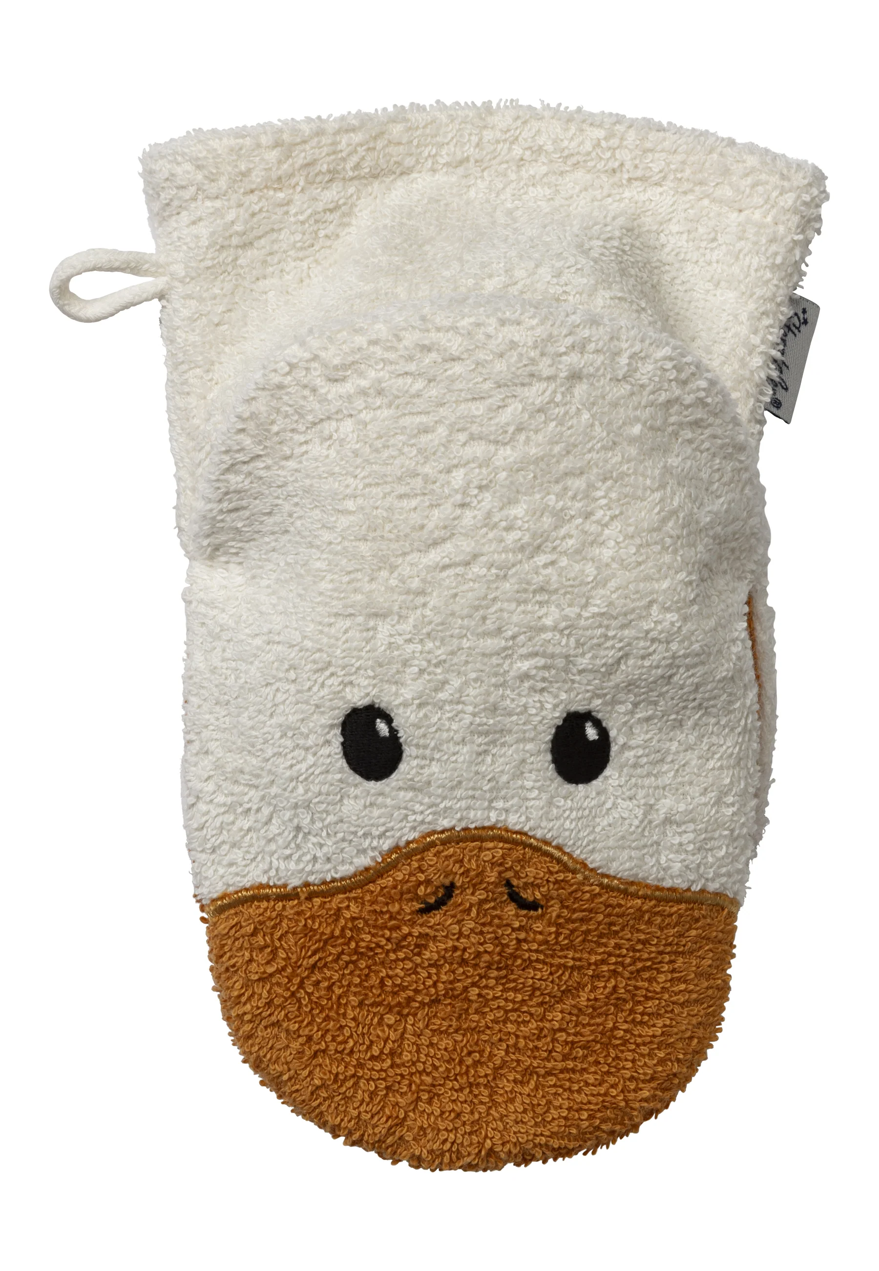 Spiel Waschhandschuh mit Motiv Ente Edda in ecru