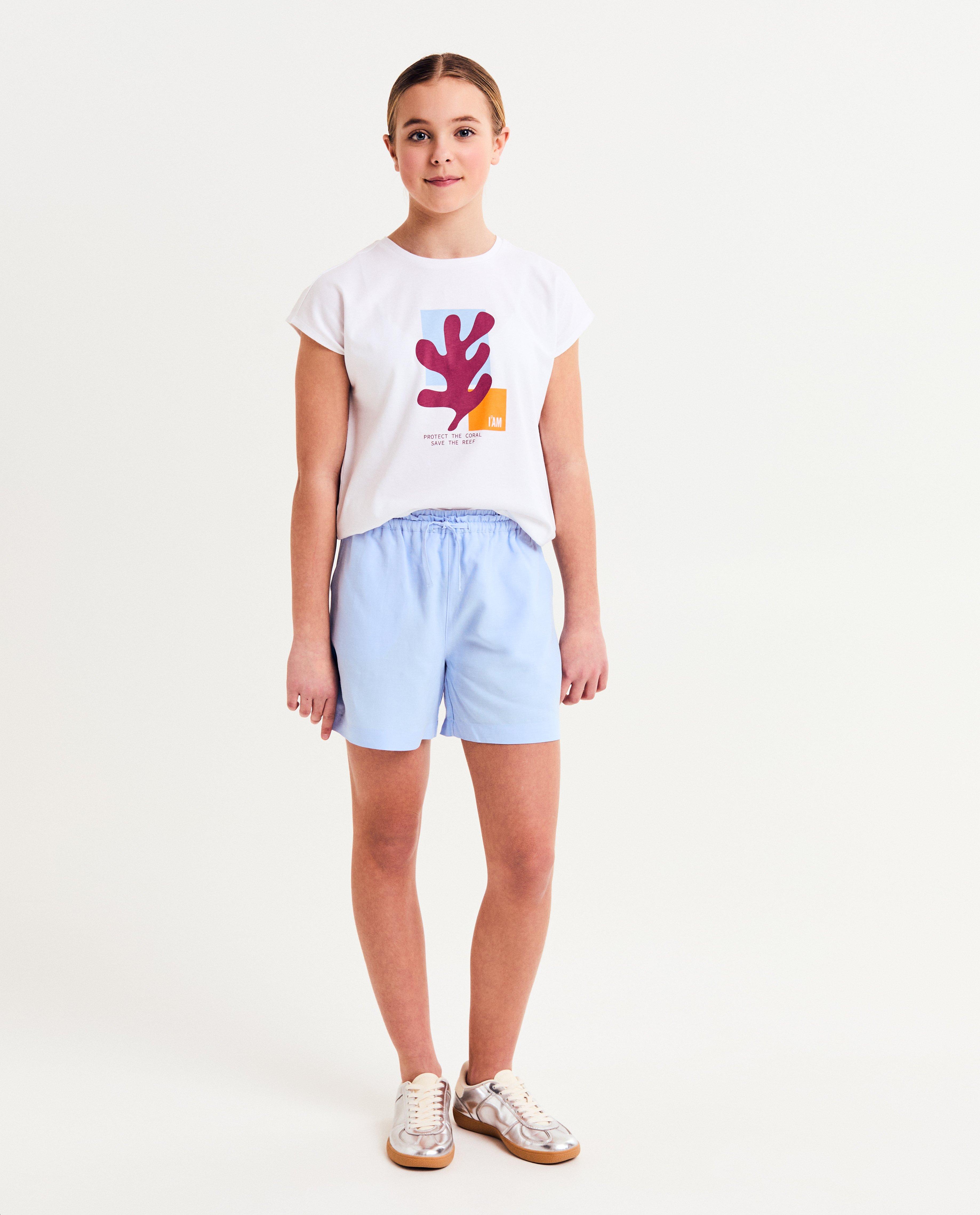 Tricou I AM din bumbac organic cu imprimeu, 128-164 alb