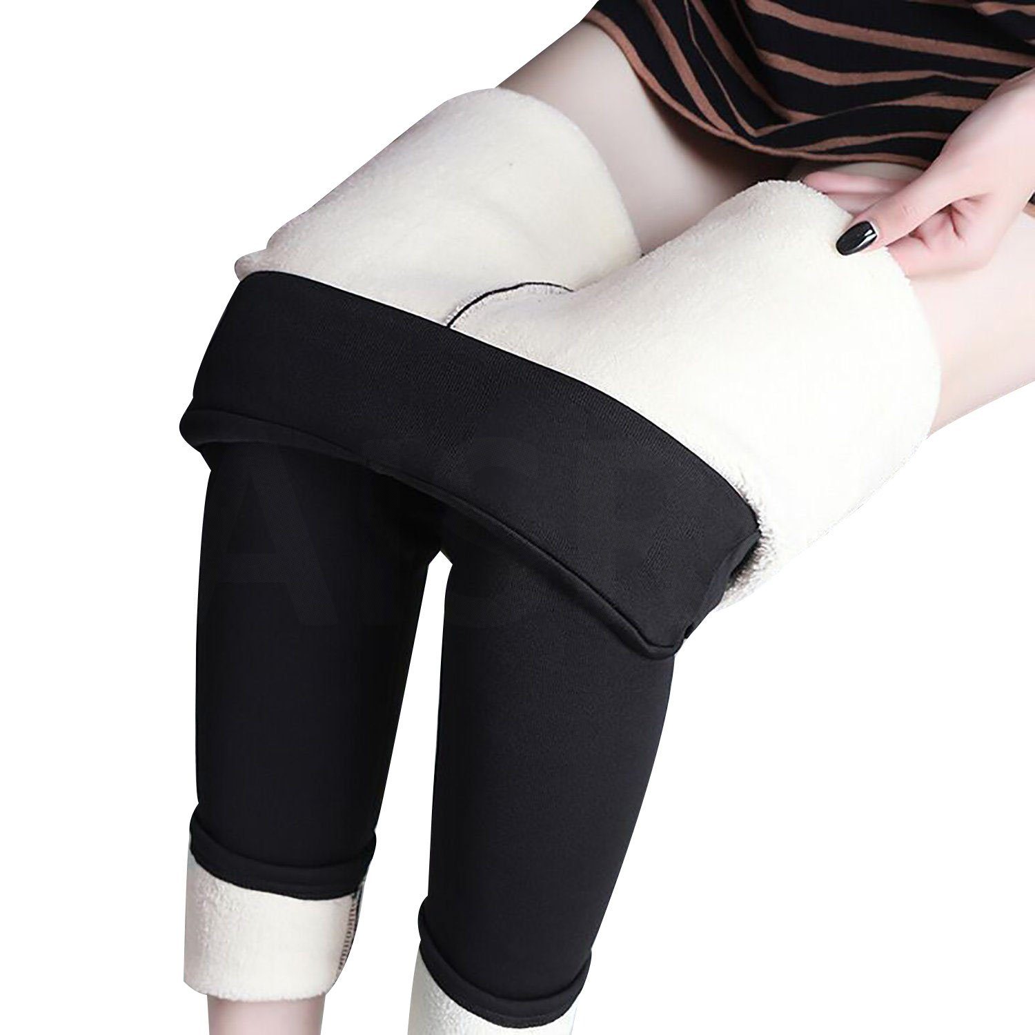 Daisred Thermoleggings Thermo Leggings Damen Gefüttert Winter High Waist
