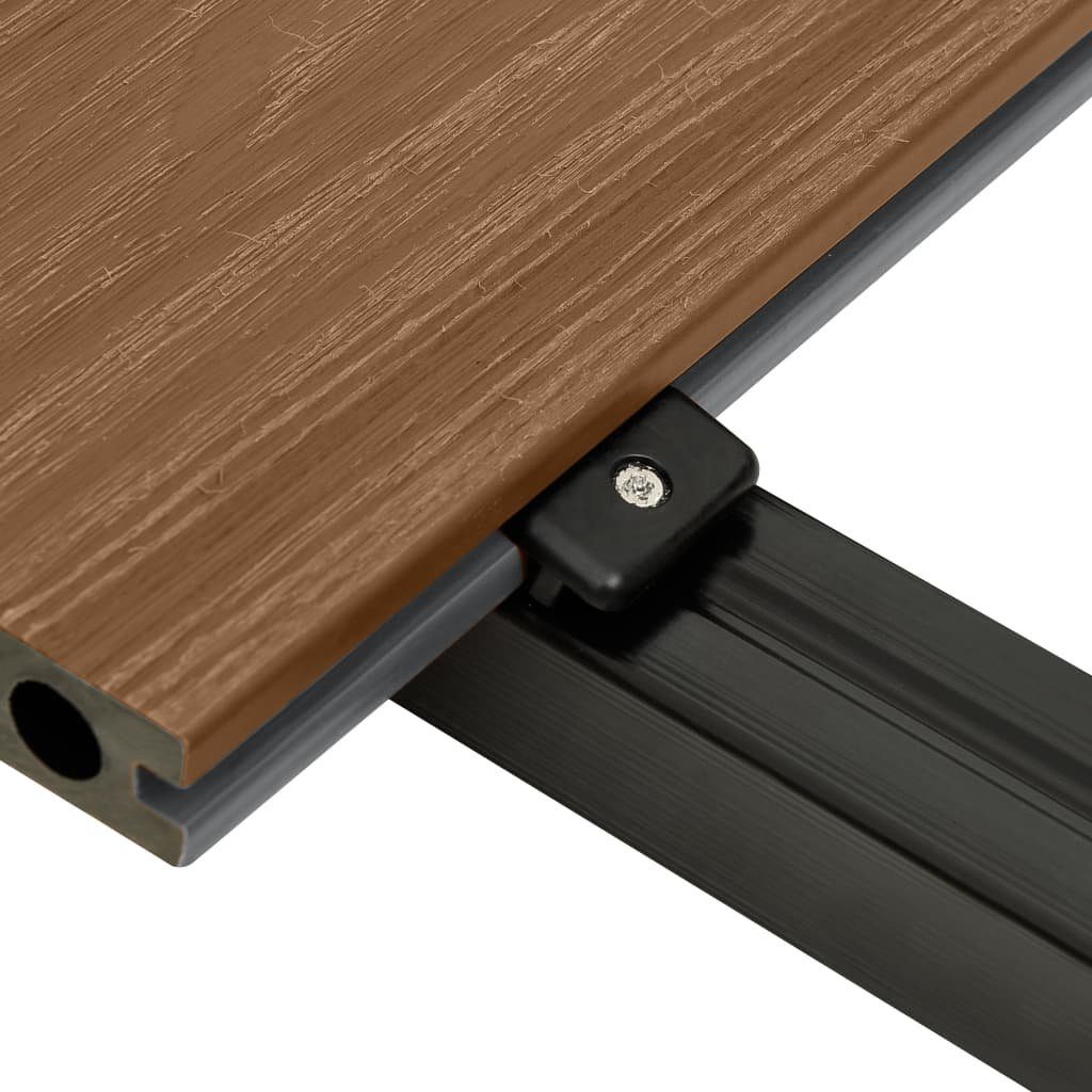 Teppichboden WPC Terrassendielen mit Zubehör Braun und Grau 20 m² 4 m, vidaXL