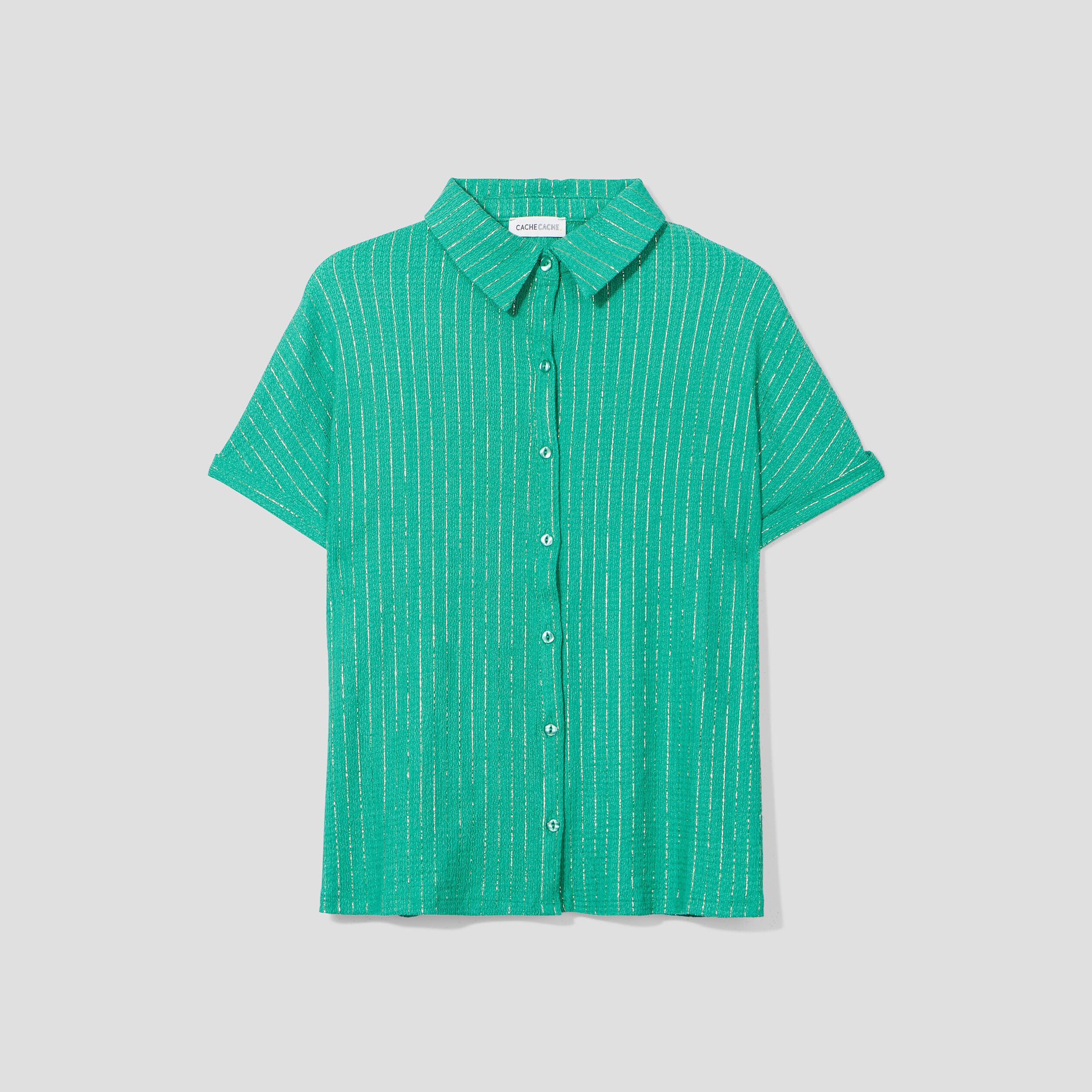 Blouse manches courtes vert menthe femme | Cache Cache