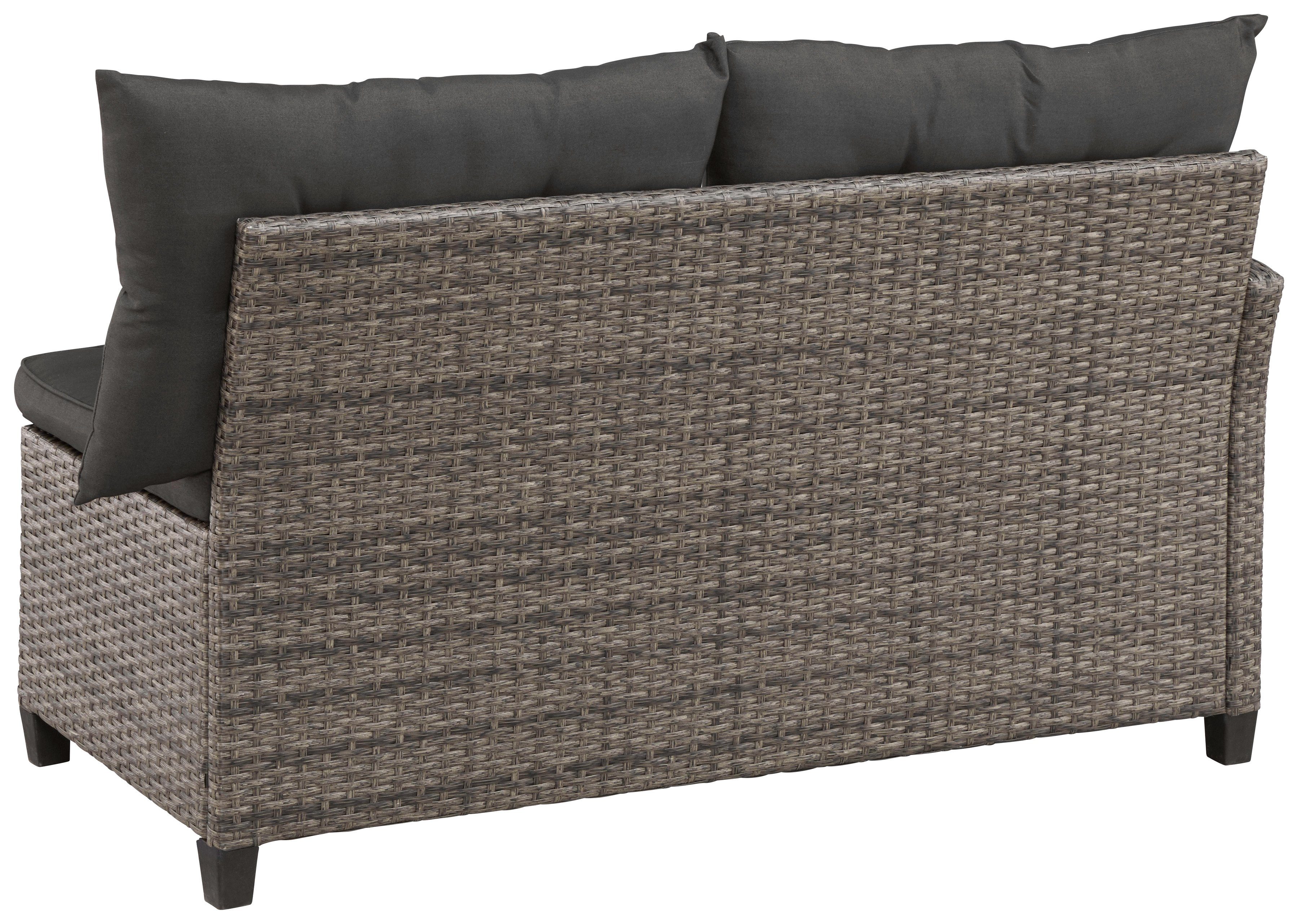 KONIFERA Gartenlounge-Set Keros Premium, (20-tlg), Ecklounge, 2 Hocker, Sessel, Tisch, Polyrattan