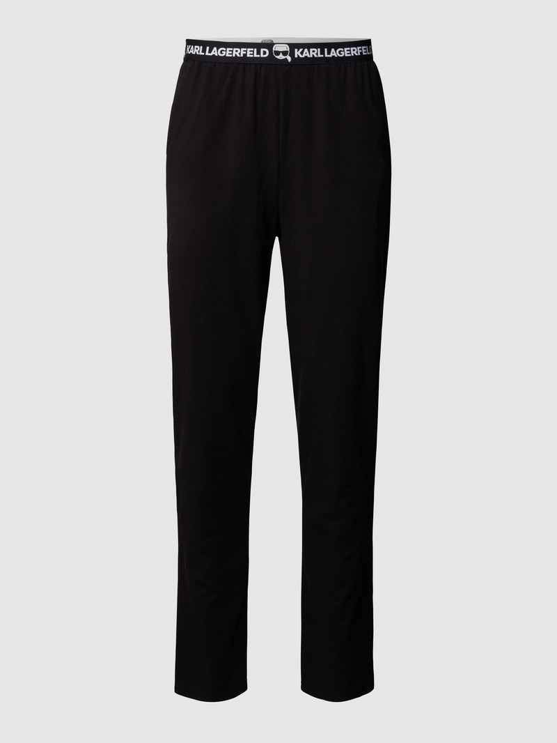 Pyjama-Hose mit elastischem Bund in schwarz