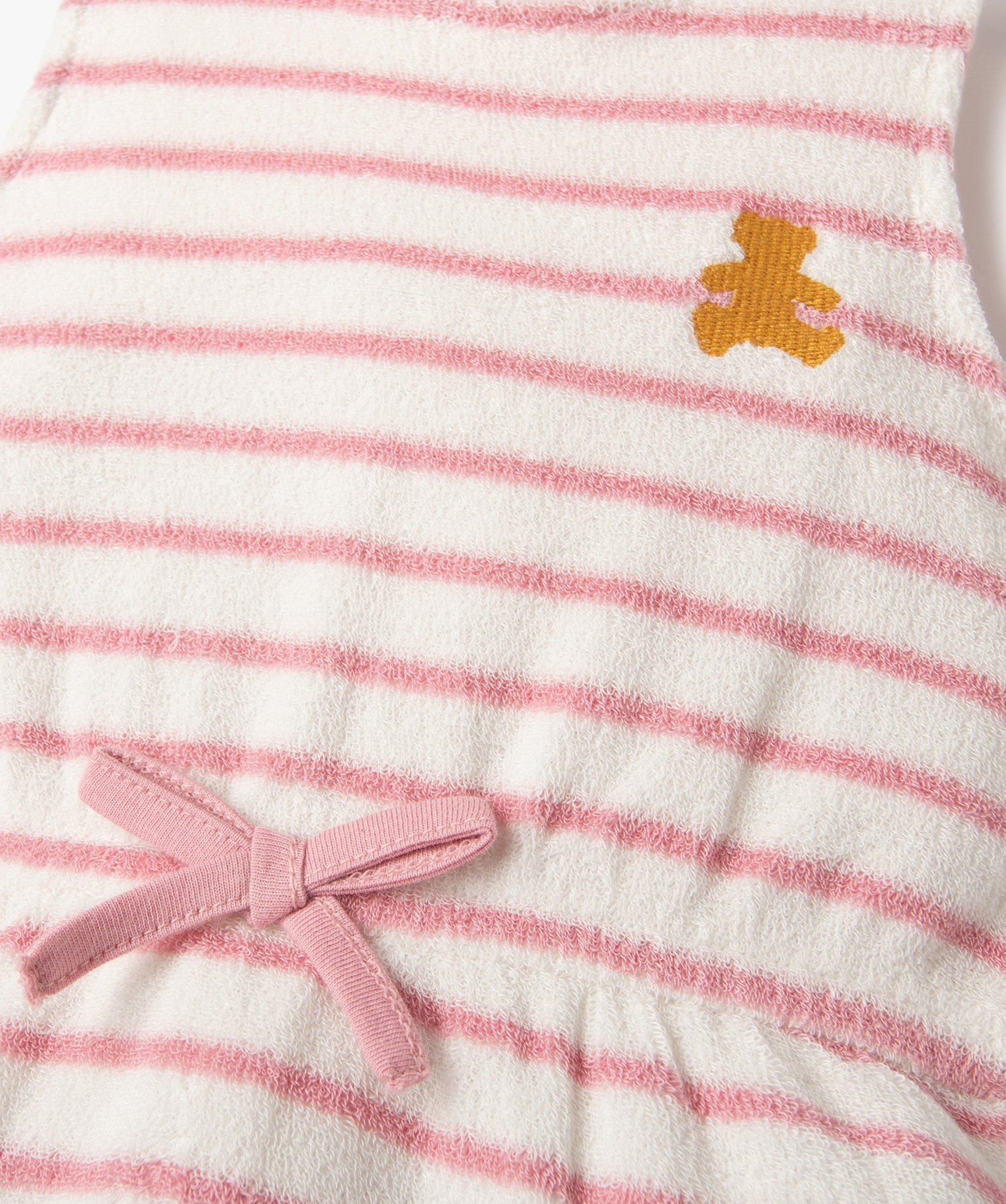 Combishort bébé à bretelles en éponge rayé - LuluCastag... ecru | GEMO