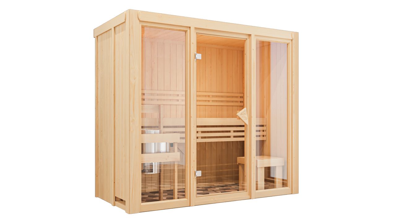 Karibu Elementsauna Sky II 3,6 kW Ofen   Steuergerät Easy Finnisch