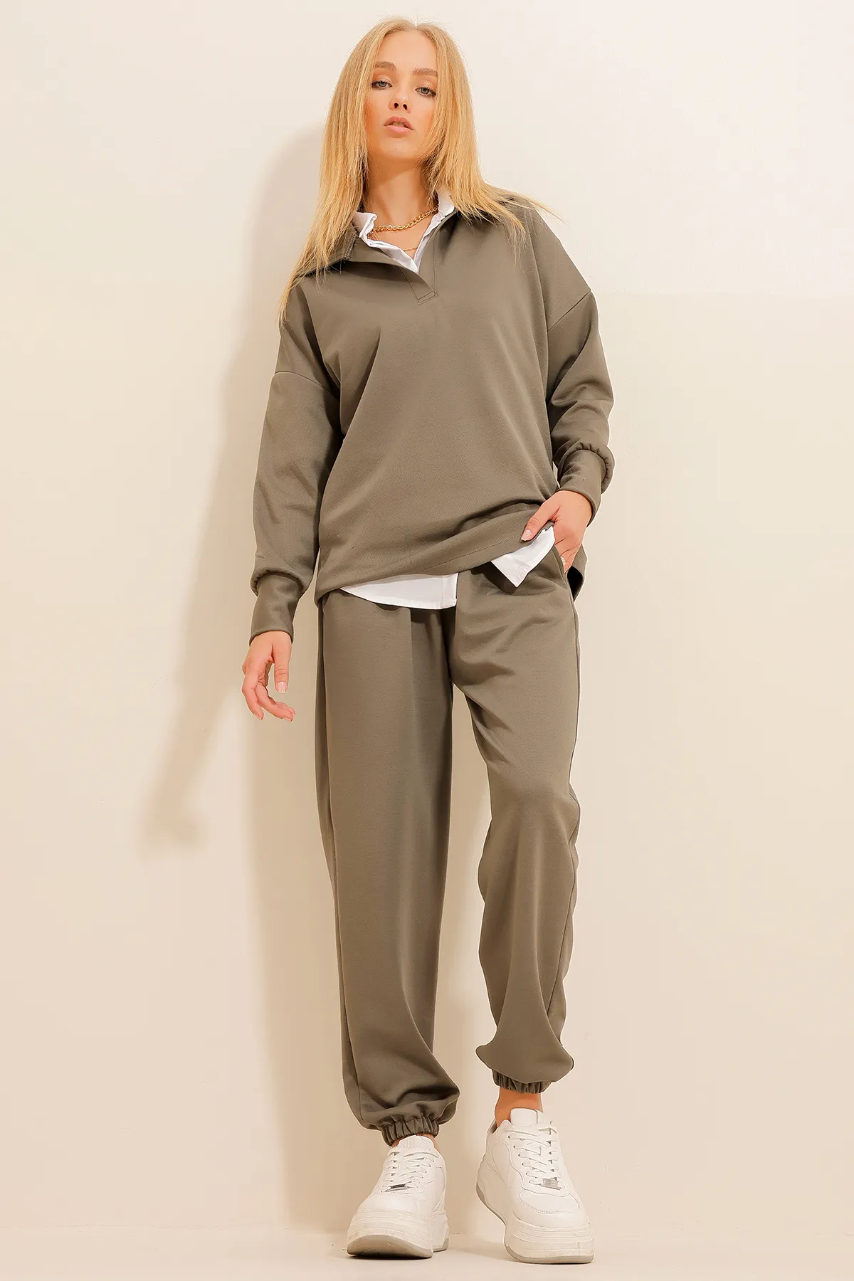 Trend Alaçatı Stili  Zweiteiler - Khaki - Regular Fit