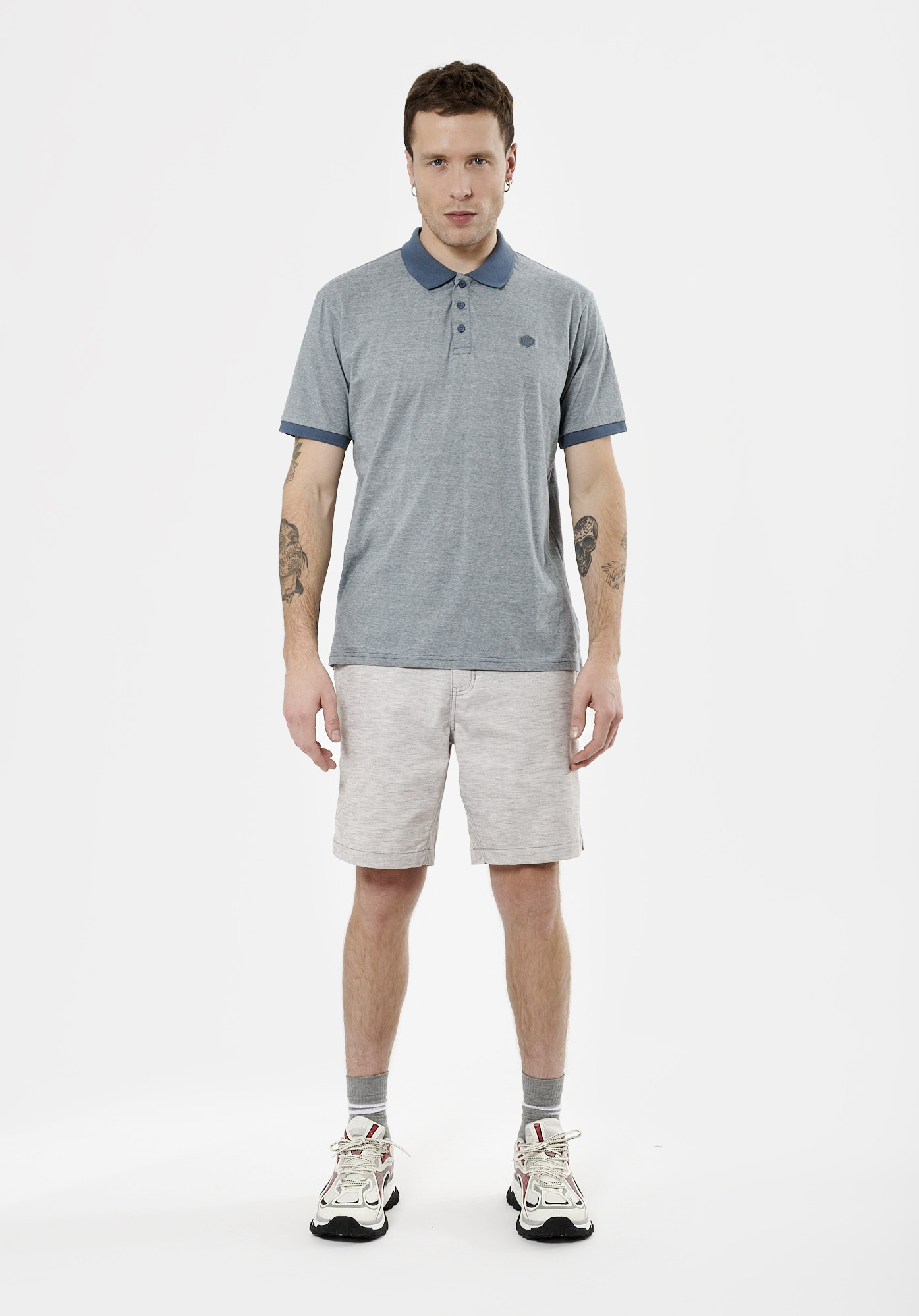 STEF   Polo bleu Homme