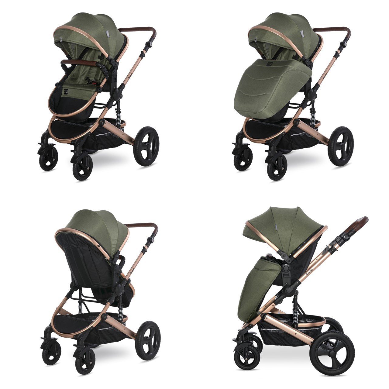 Lorelli Kombi-Kinderwagen Kombikinderwagen Boston 2 in 1, Sportsitz Babywanne Mückennetz bis 22 kg