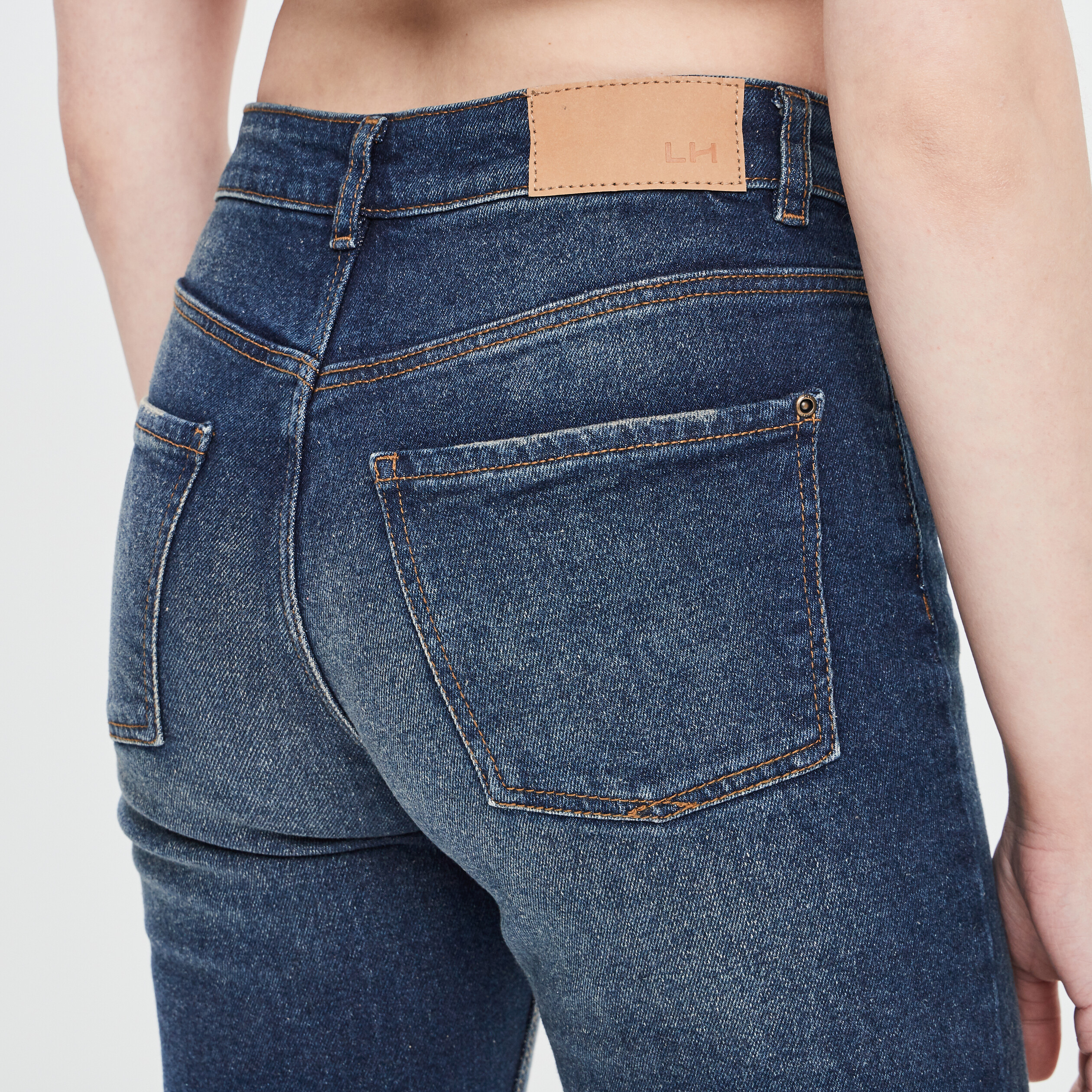 Jeans straight taille haute denim brut femme | La Halle