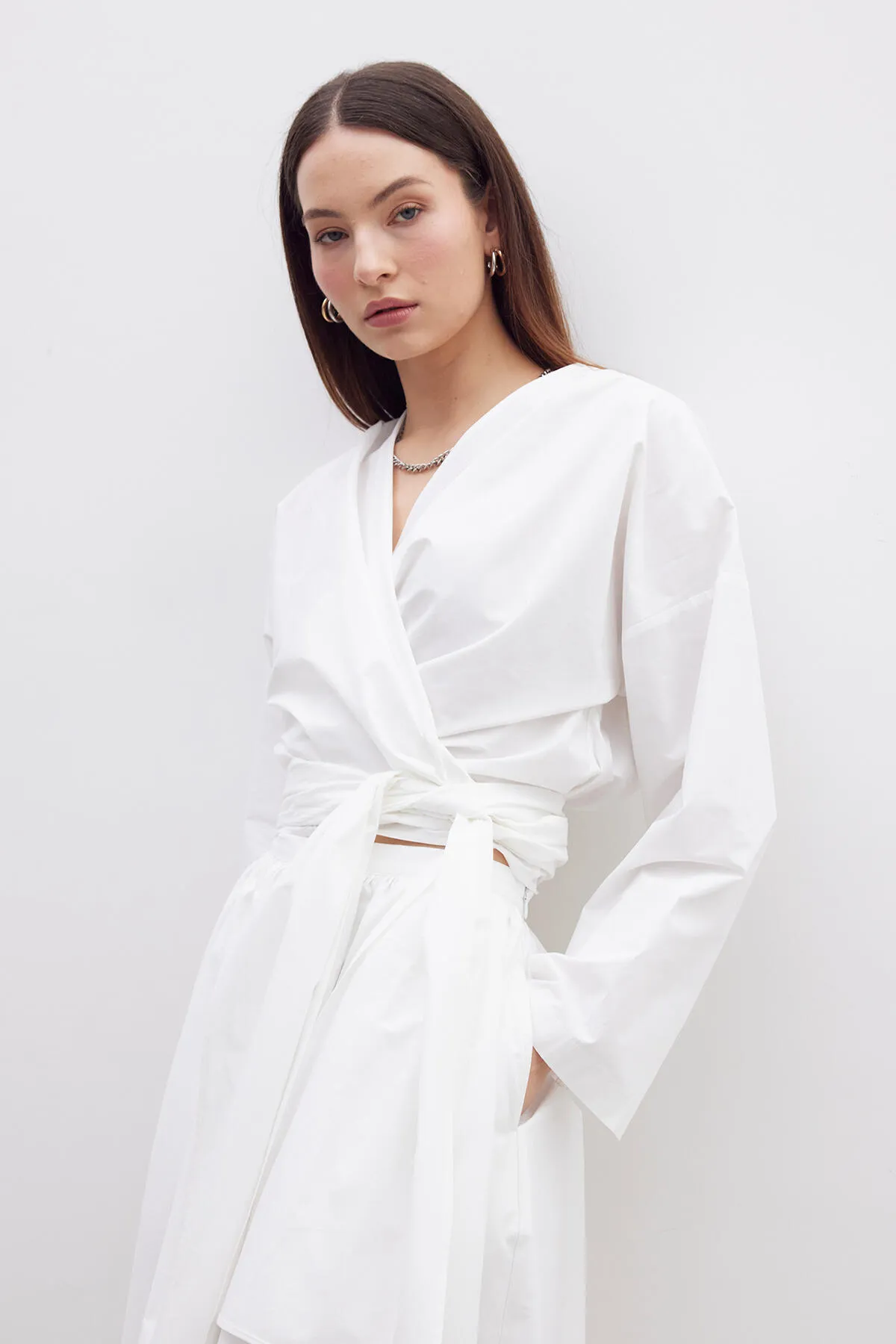 Manuka  Premium-Hemd im Kimono-Stil, ECRU