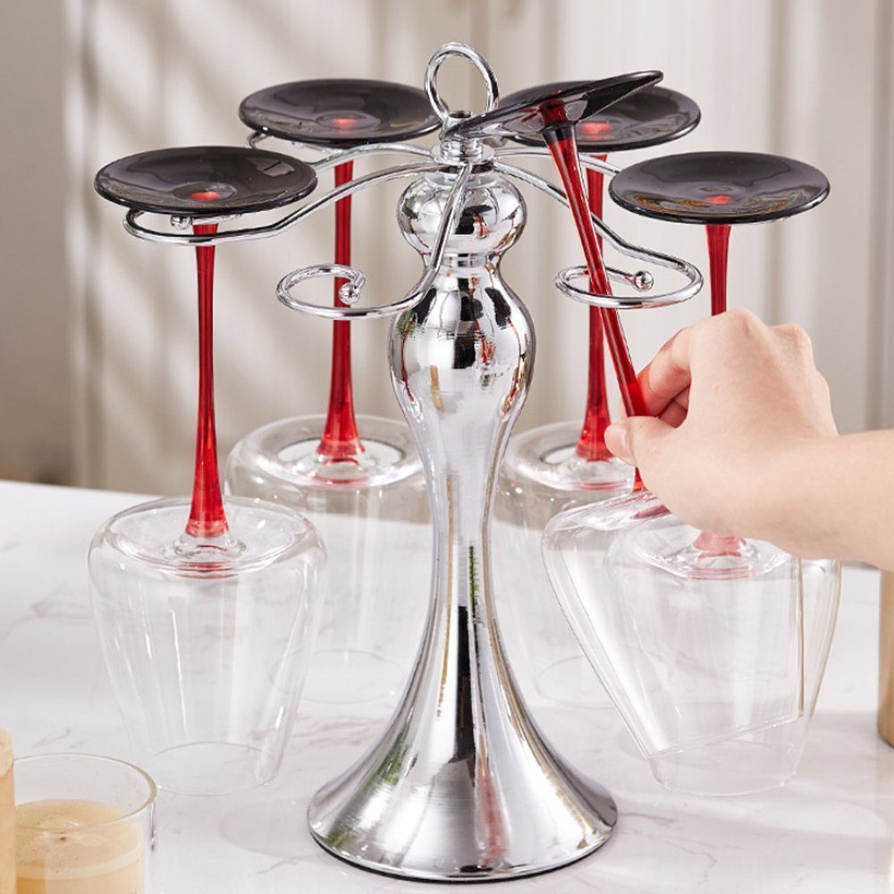 Zimtky Gläserhalter Kreativer Weinhalter für Rotweingläser - Braun/Silber