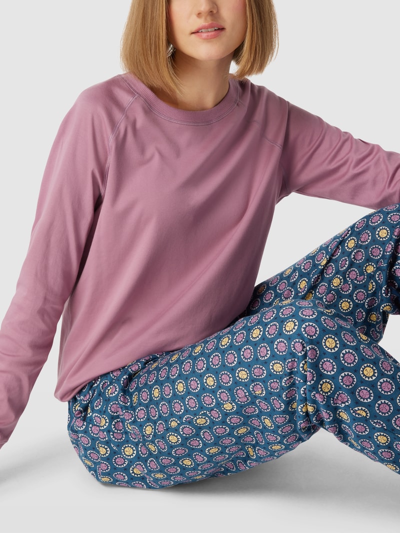 Pyjama-Hose mit Allover-Muster in petrol