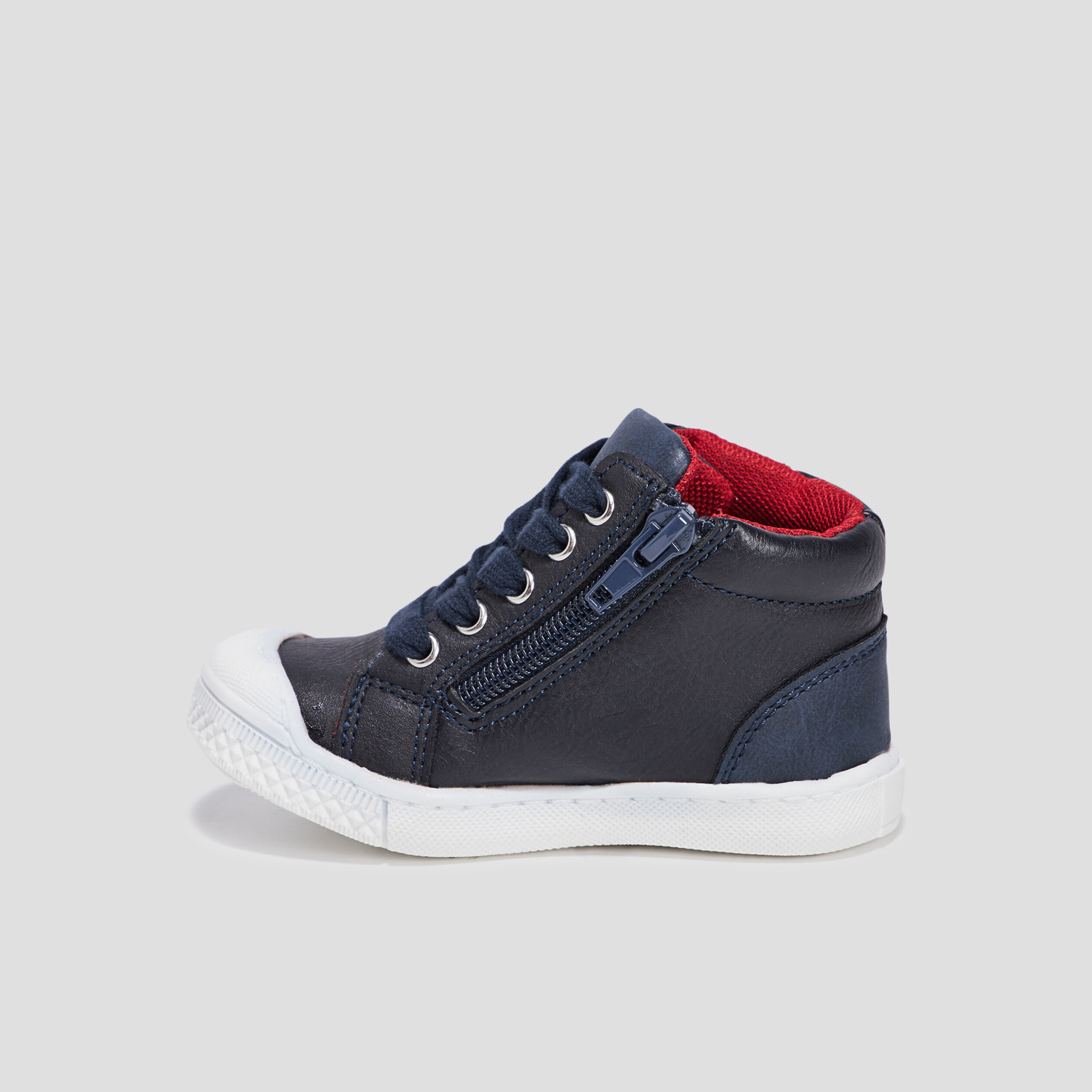 Baskets montantes zippées bleu marine bébé garçon | La Halle
