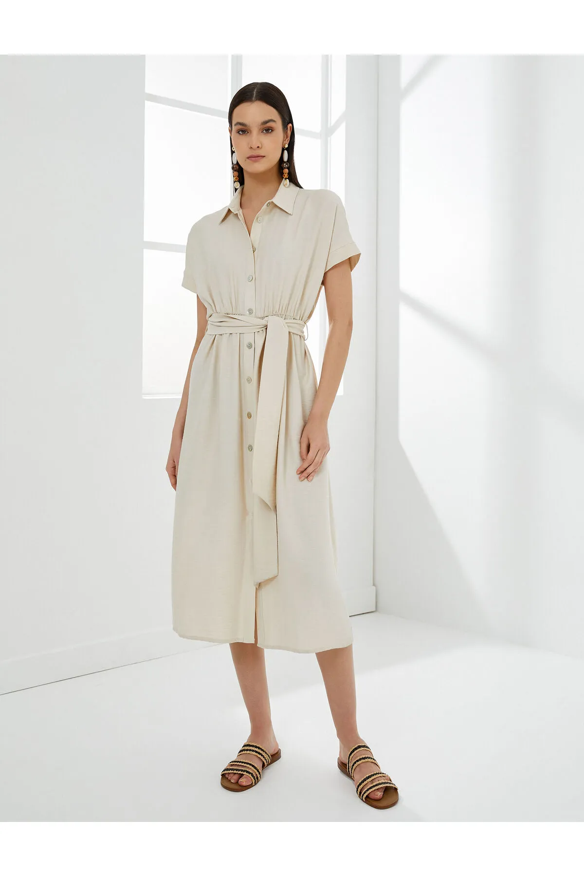 Koton  Kleid - Ecru - A-Linie
