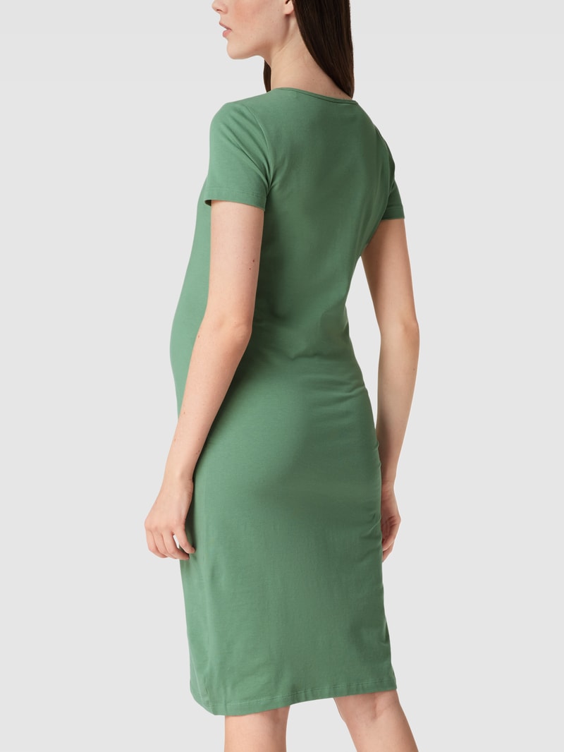 Knielanges Umstands-Kleid mit Rundhalsausschnitt in lindgrün