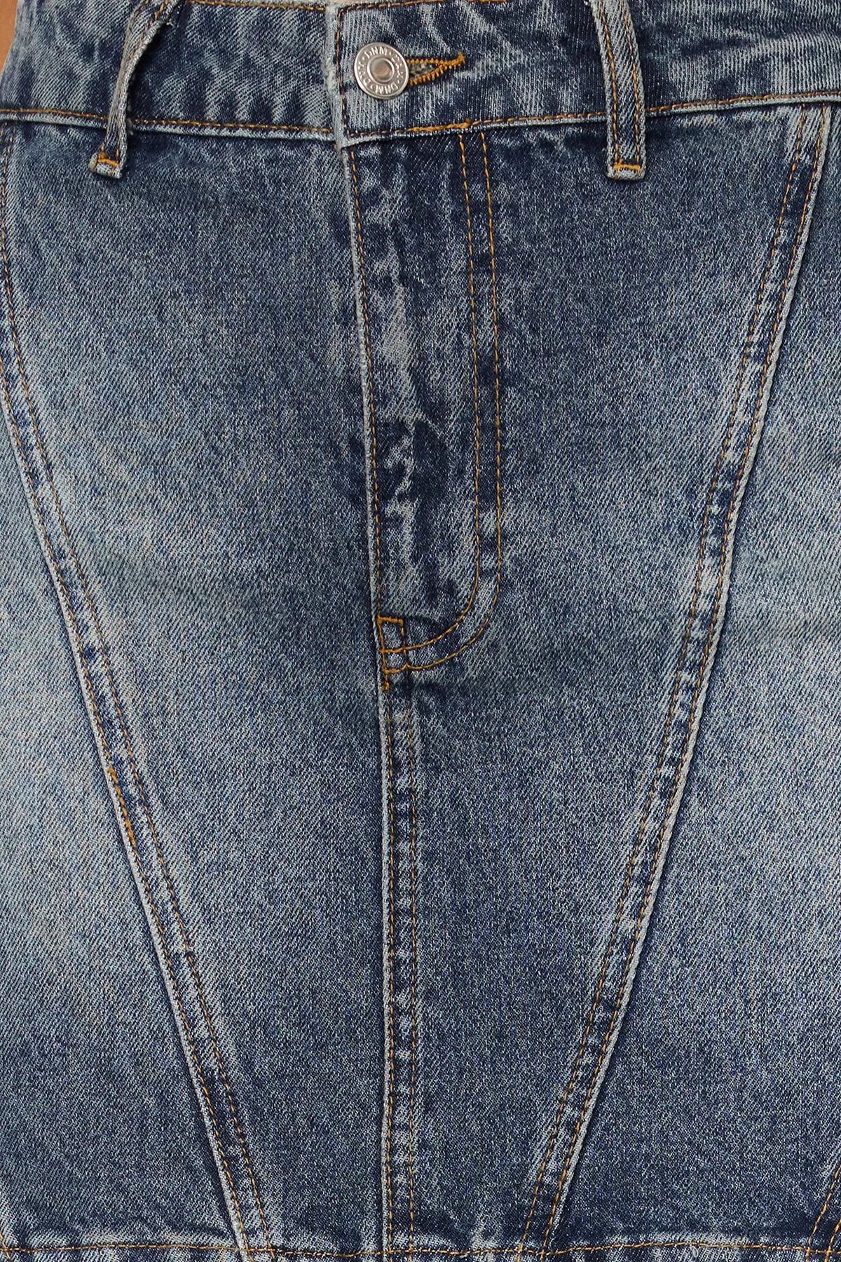 Trendyol Collection  Dunkelblauer, nachhaltigerer Mini-Jeansrock mit hoher Taille und Nahtdetail TWOSS24ET00082
