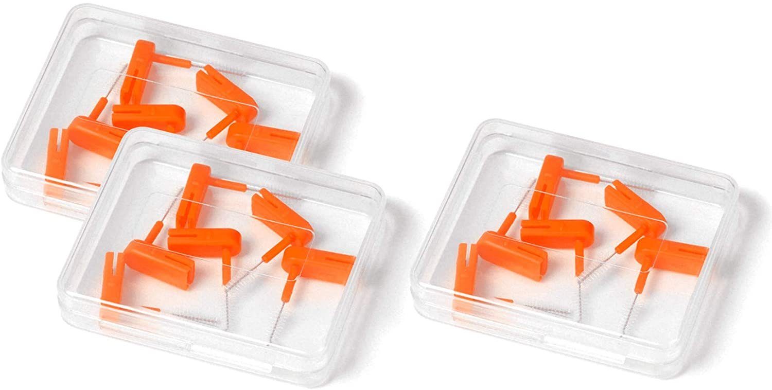 WINGBRUSH Mundpflegecenter Bürstenaufsätze 8x Aufsätze ISO 3 - M/L orange