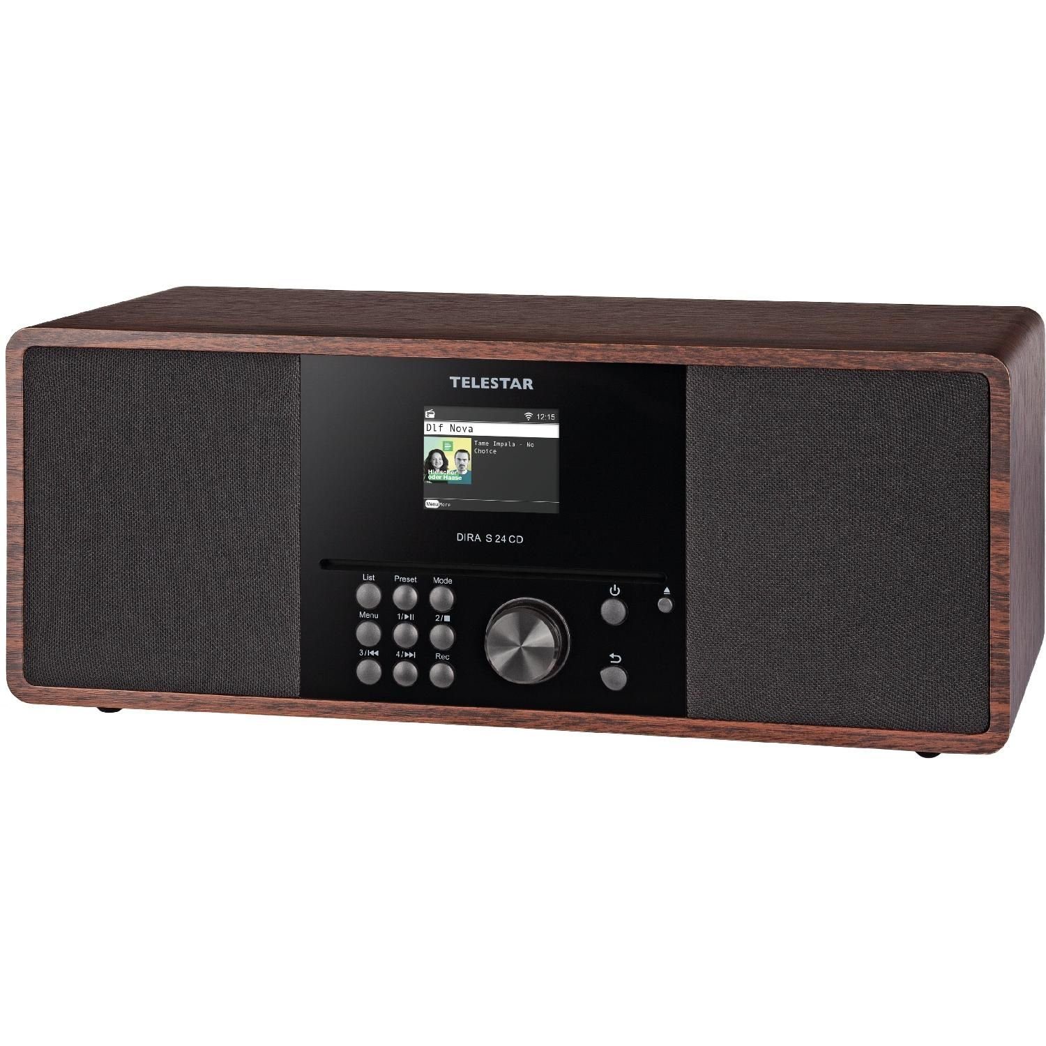 TELESTAR DIRA S 24 CD Stereoradio mit CD-Player (DAB+/FM, USB, Bluetooth) Digitalradio (DAB) (Wecker und Sleeptimer mit unterschiedlichen Modi, USB Ladefunktion für externe Geräte, Aufzeichnung (DAB+/UKW) über Record-Taste oder Timer möglich)