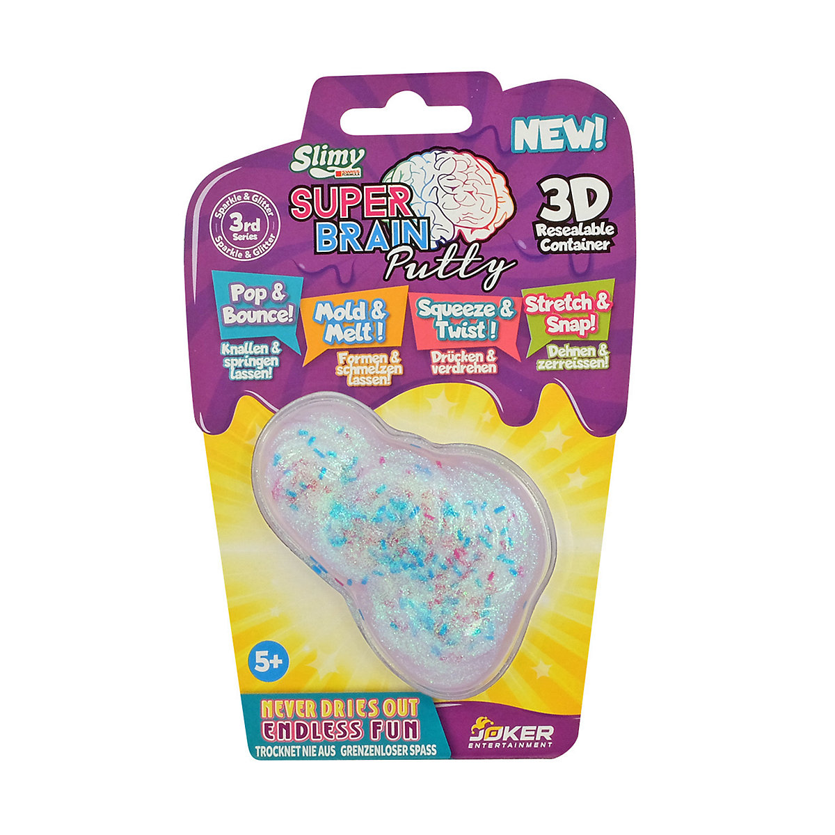 SLIMY® Super Brain Putty 22g - intelligente Modellier- und Hüpfknete, BPA- und glutenfreie Kinderknete in 18 tollen Farben