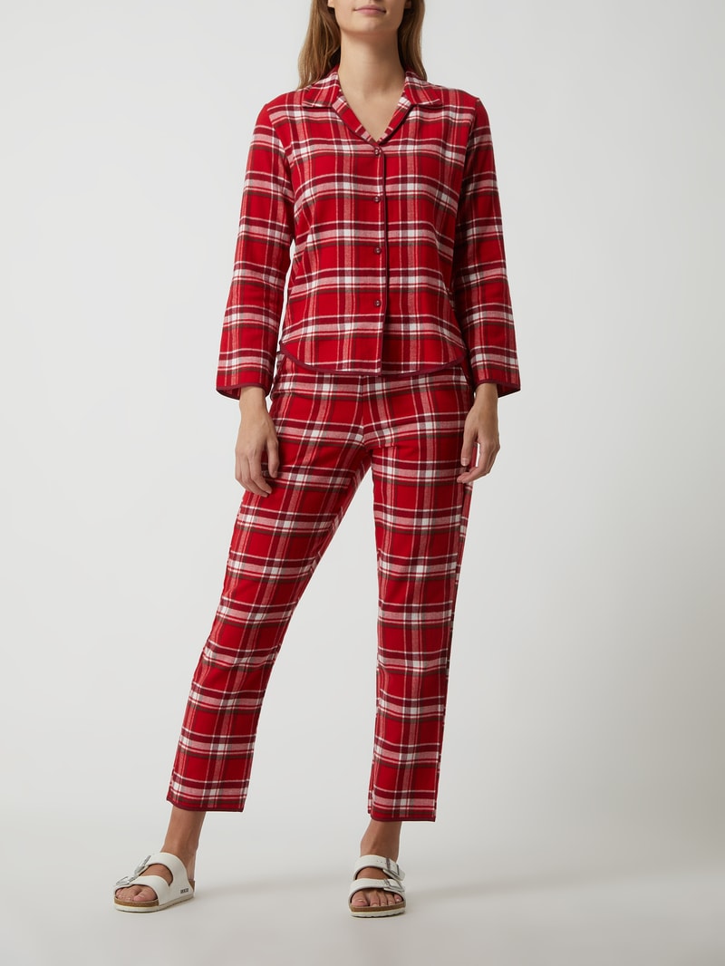 Pyjama-Oberteil aus Flanell Modell 'Robyn' in rot