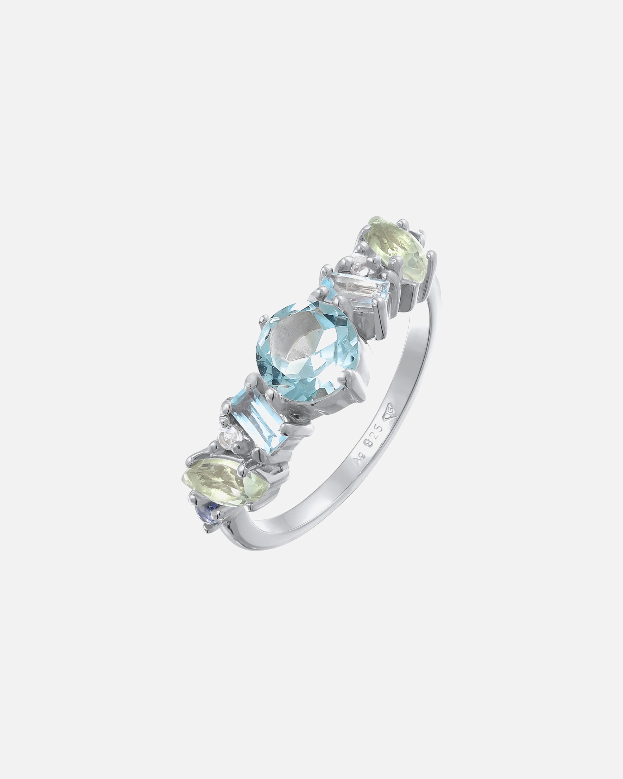 Anello da donna Elli PREMIUM Classic con topazio, pietra di luna e ametista in argento sterling 925 placcato oro.