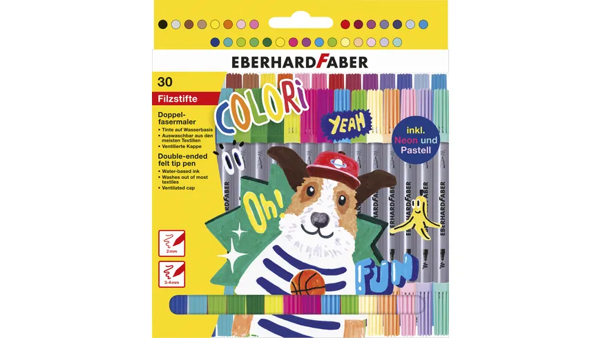 EBERHARD FABER Doppelfasermaler 30er Etui mehrfarbignpastell | neon