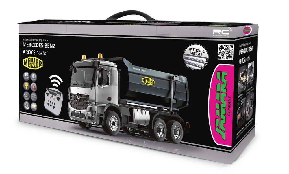 Jamara e.K. JAMARA-406301-Muldenkipper Mercedes-Benz Arocs Metal 1:20 2,4GHz