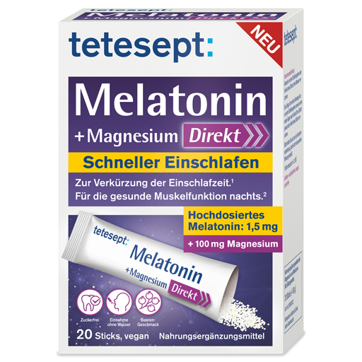 TETESEPT Melatonin Magnesium Direkt Sticks  20 St  Granulat