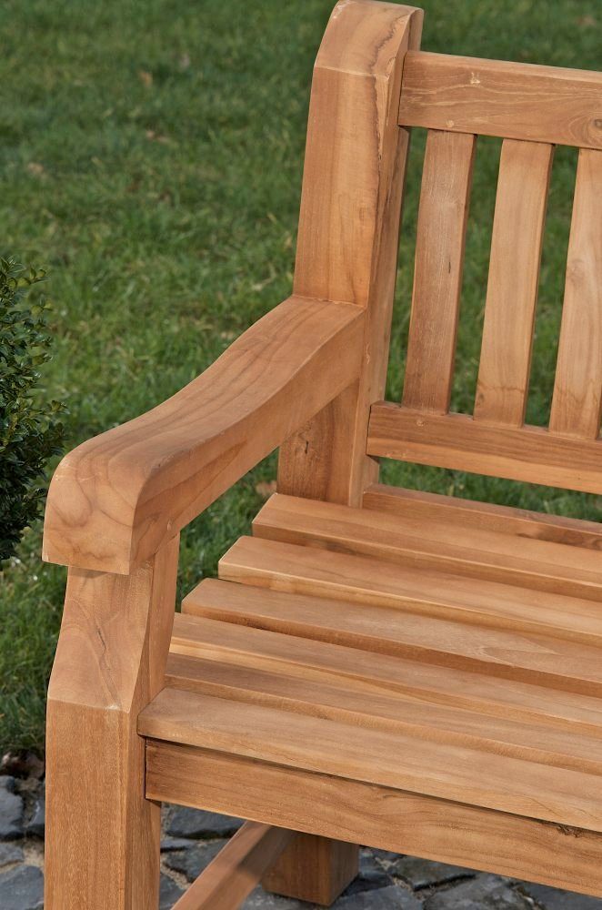 CLP Gartenbank Teakbank Jackson V2, Garten Bank Sitzbank Teak-Holz