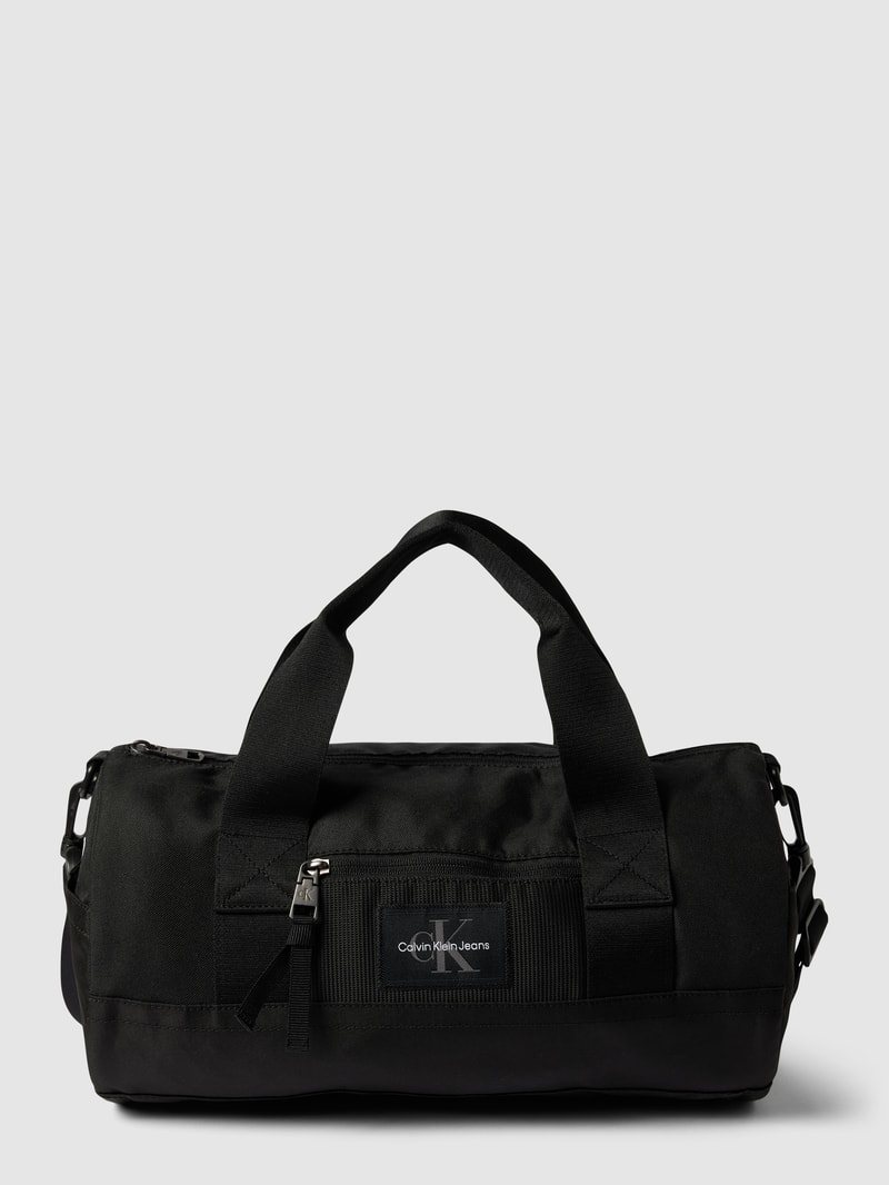 Sporttasche mit Label-Patch in schwarz