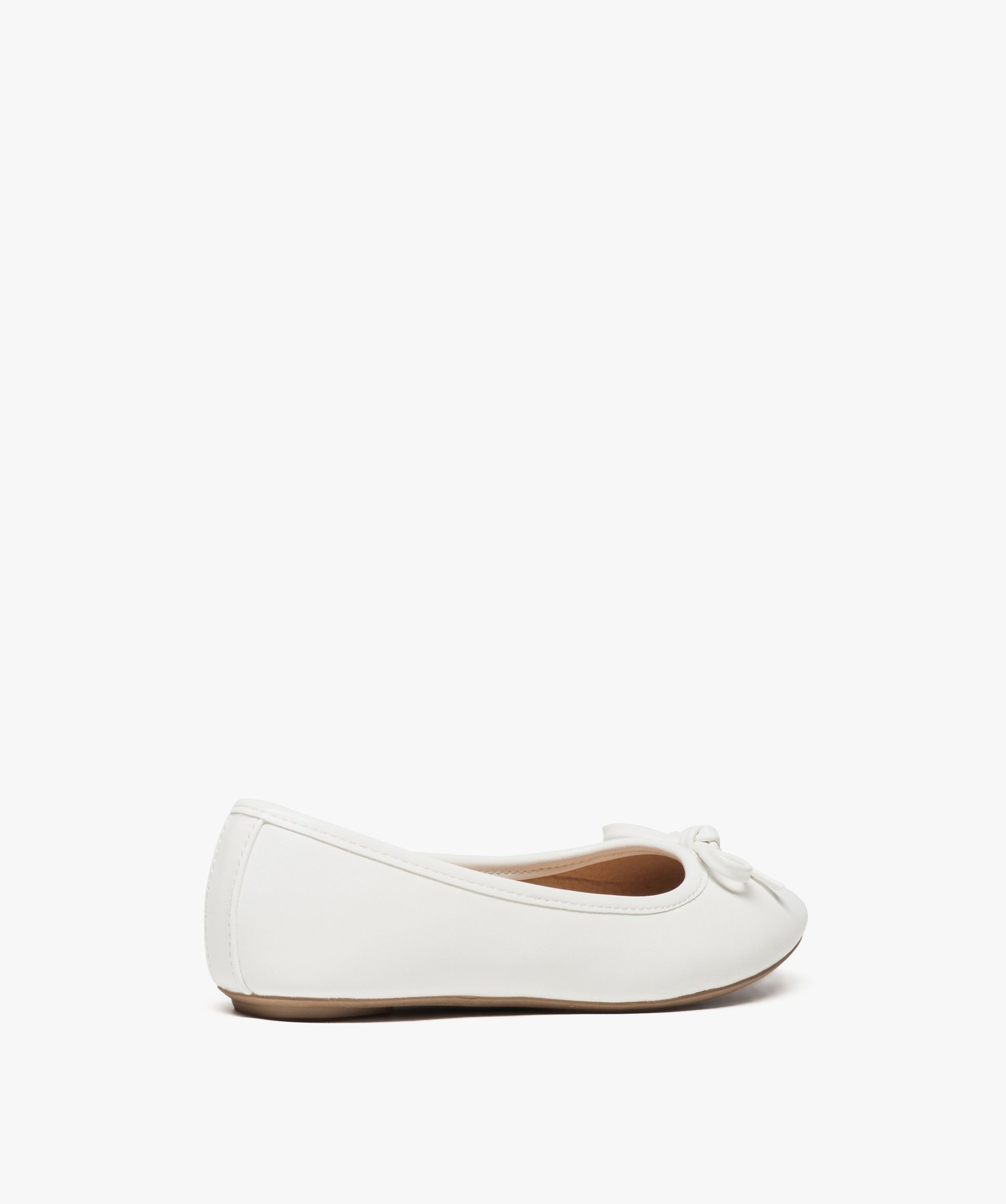 Ballerines fille unies à n?ud décoratif blanc | GEMO