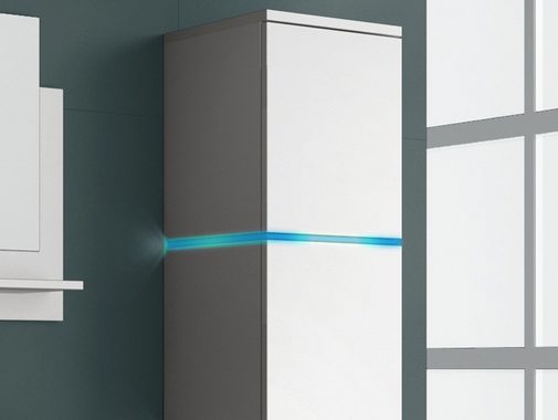 Aileenstore Badmöbel-Set Island 60, (4-St., Badmöbel-Set 4-teilig), Breite 61 cm, LED-Beleuchtung, hochglanz