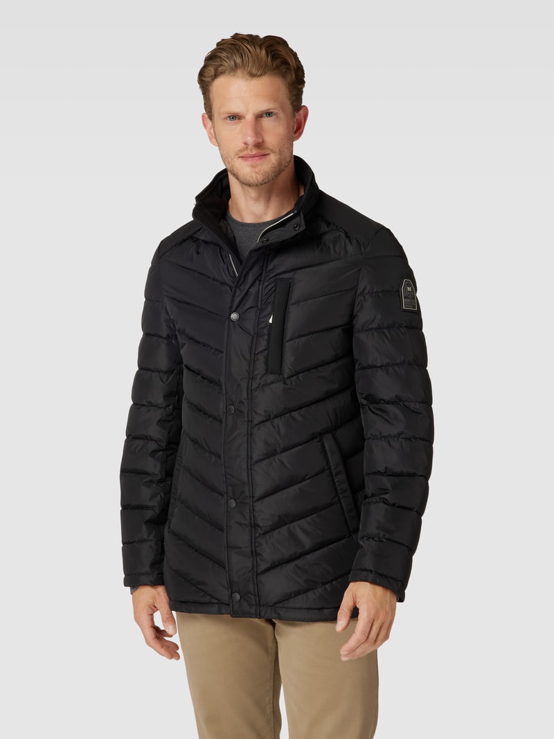 Steppjacke mit Stehkragen in schwarz