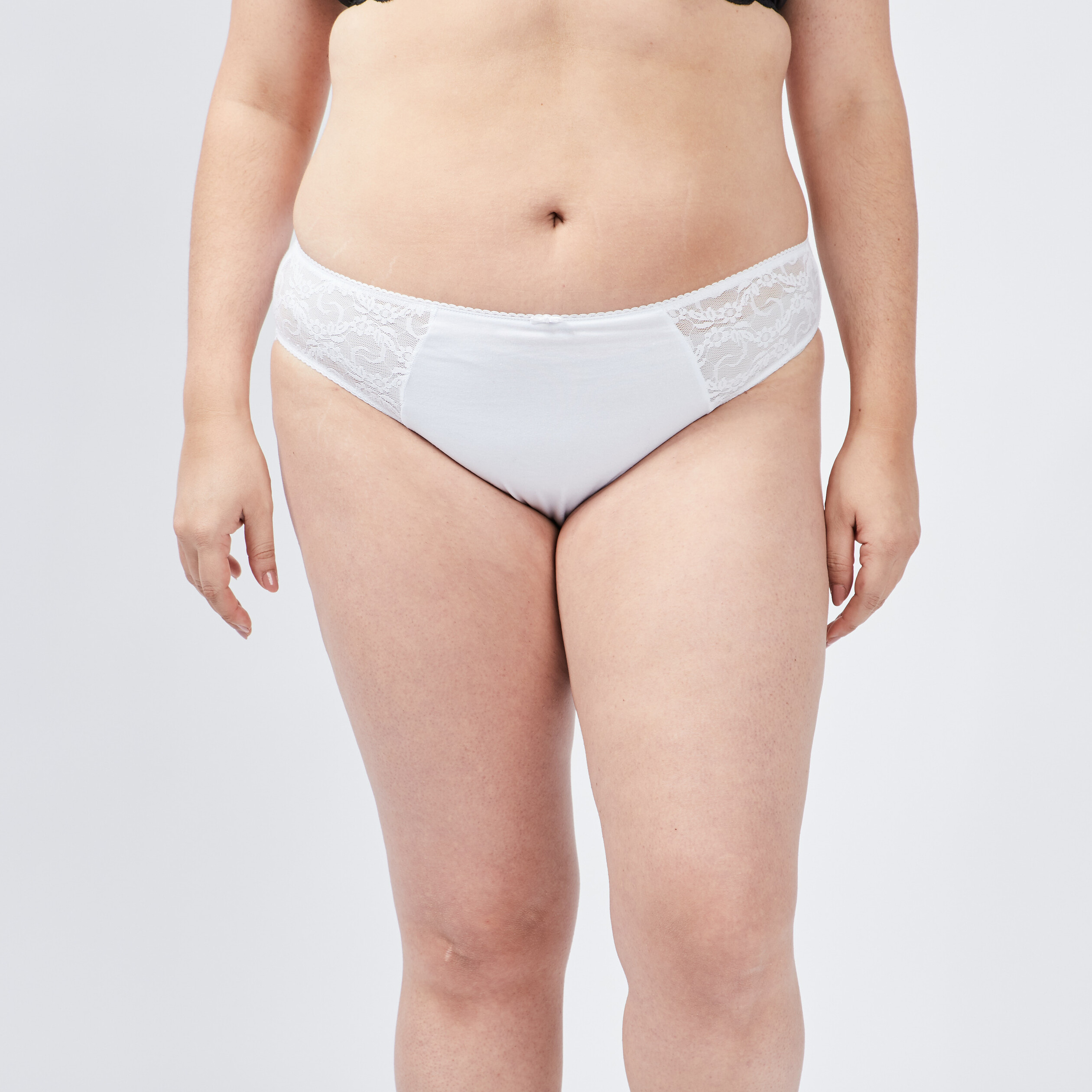 Culotte empiècements dentelle blanc femme grande taille | La Halle
