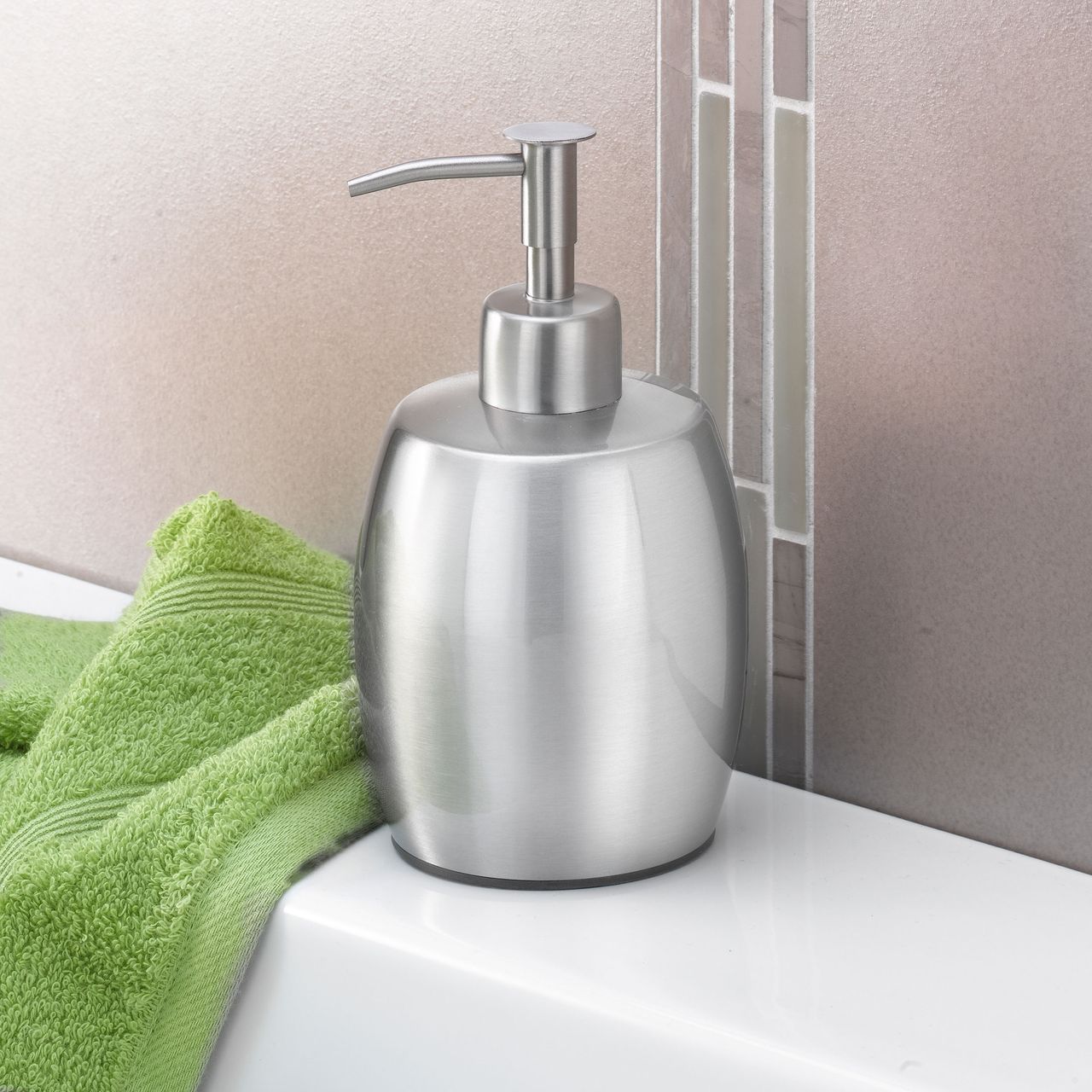 Weles AMARE Seifenspender Edelstahl bauchig - Antifingerprint Lack Silber