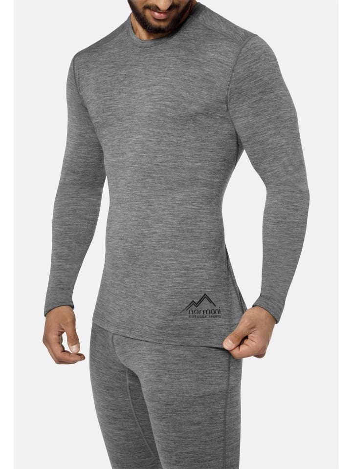 Normani Outdoor Sports Herren Merino Unterwäsche-Set Melbourne/Sydney in Grau günstig kaufen
