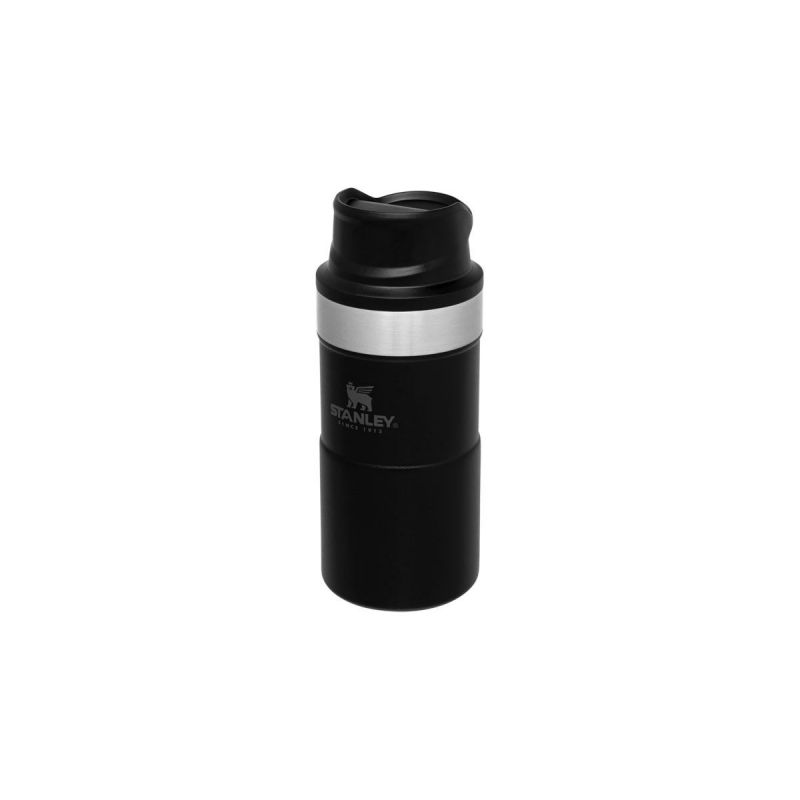 Stanley Thermoflasche, Classic Trigger-Action Travel Mug 8.5oz \/ 250ml Matte Black Pebble