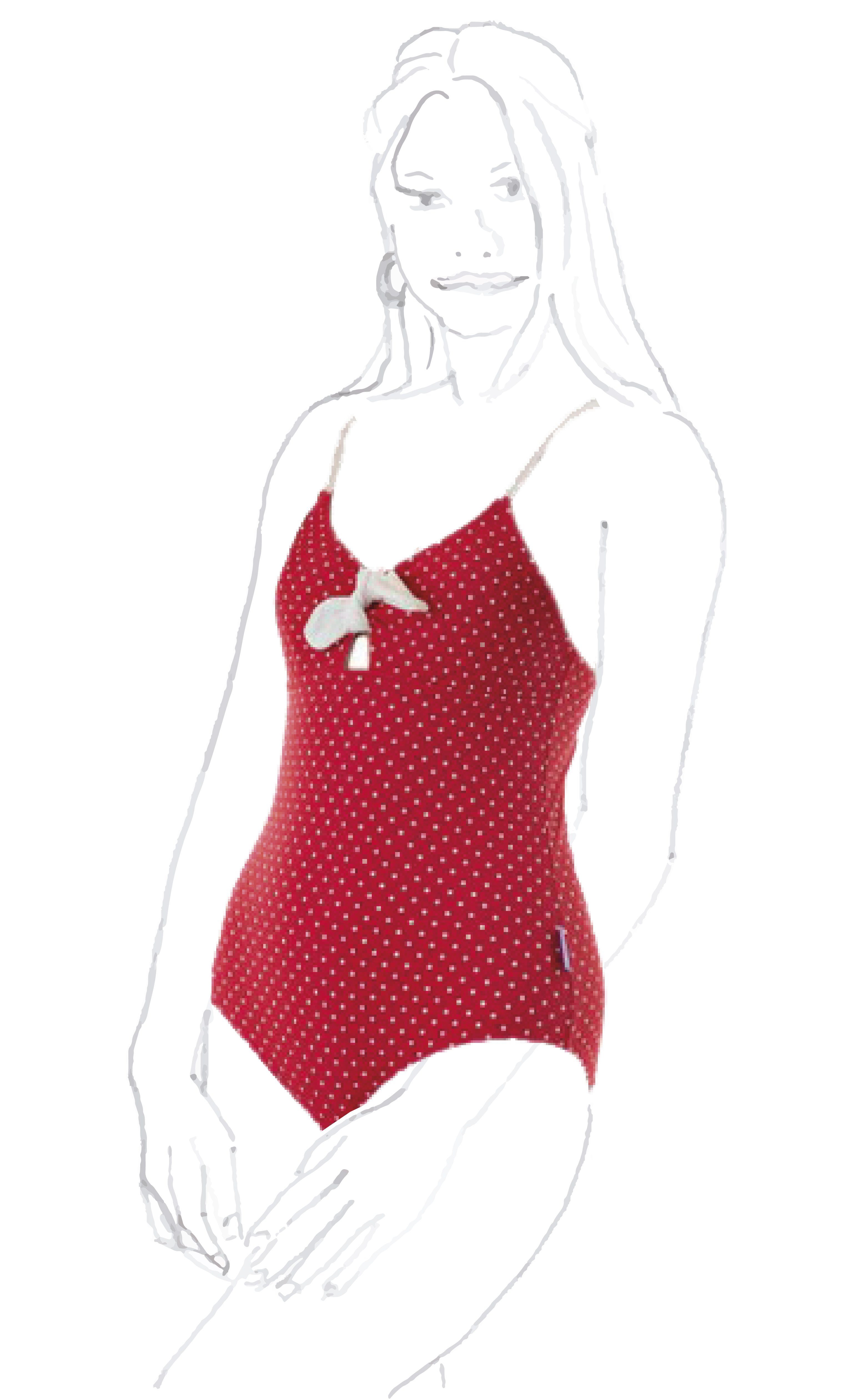 petit amour Badeanzug MyDotty für Mädchen raffinierte Kinderbademode (1-St) mit Kontrastschleife in Weiß