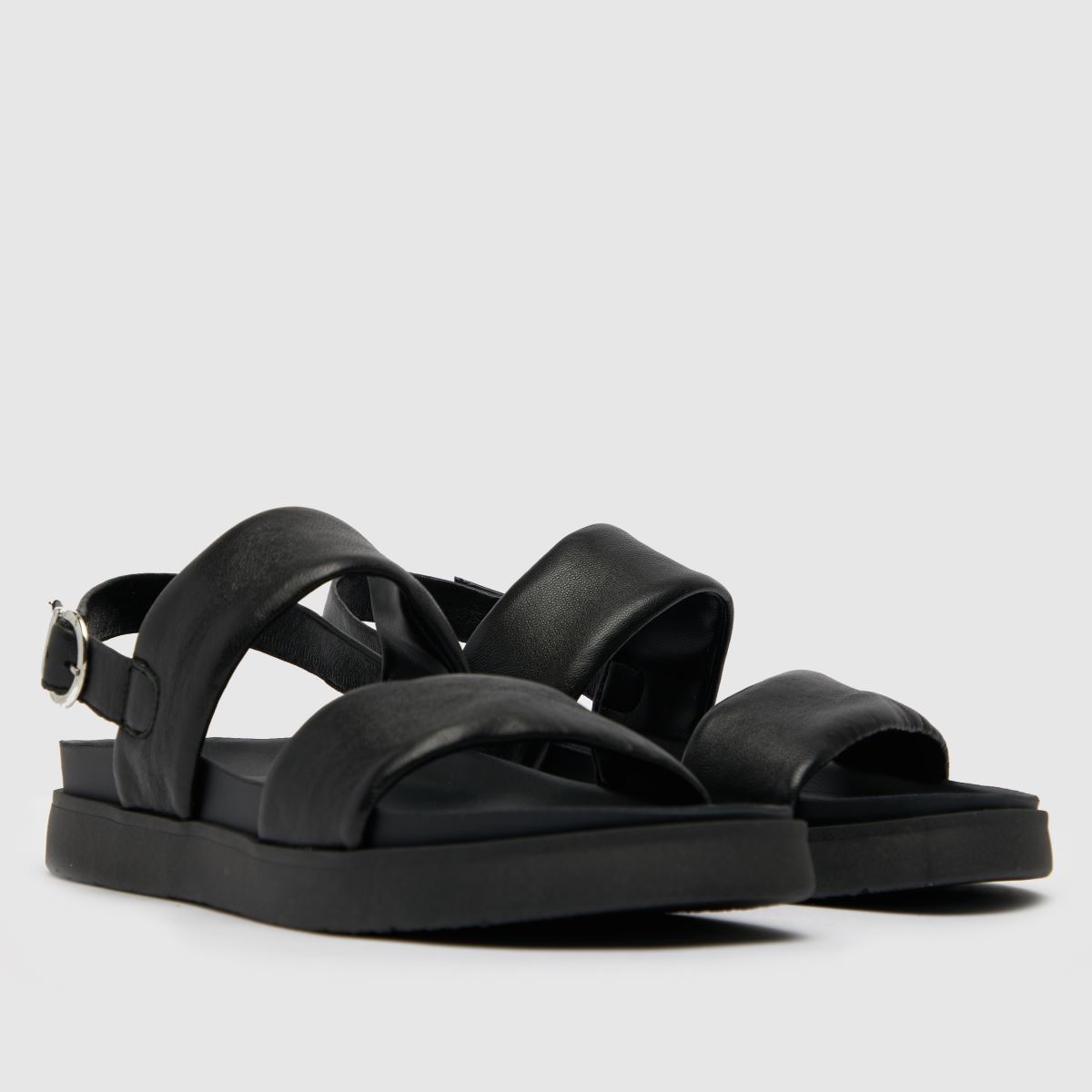 Kožené sandály s dvojitým páskem Schuh Tasha v černé barvě