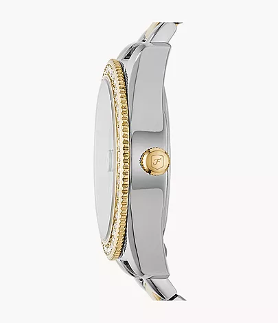 Fossil Uhr Scarlette Mini 3-Zeiger-Werk Datum Edelstahl Bicolor