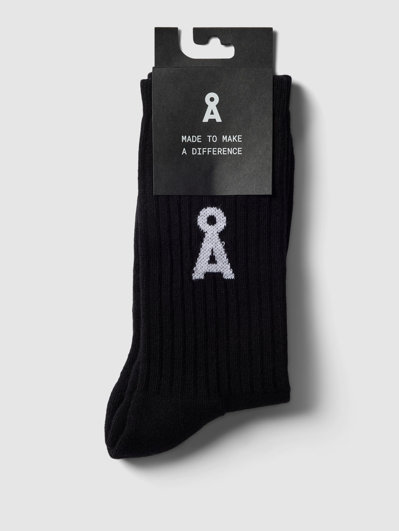 Socken mit Label-Detail Modell 'SAAMU' in schwarz
