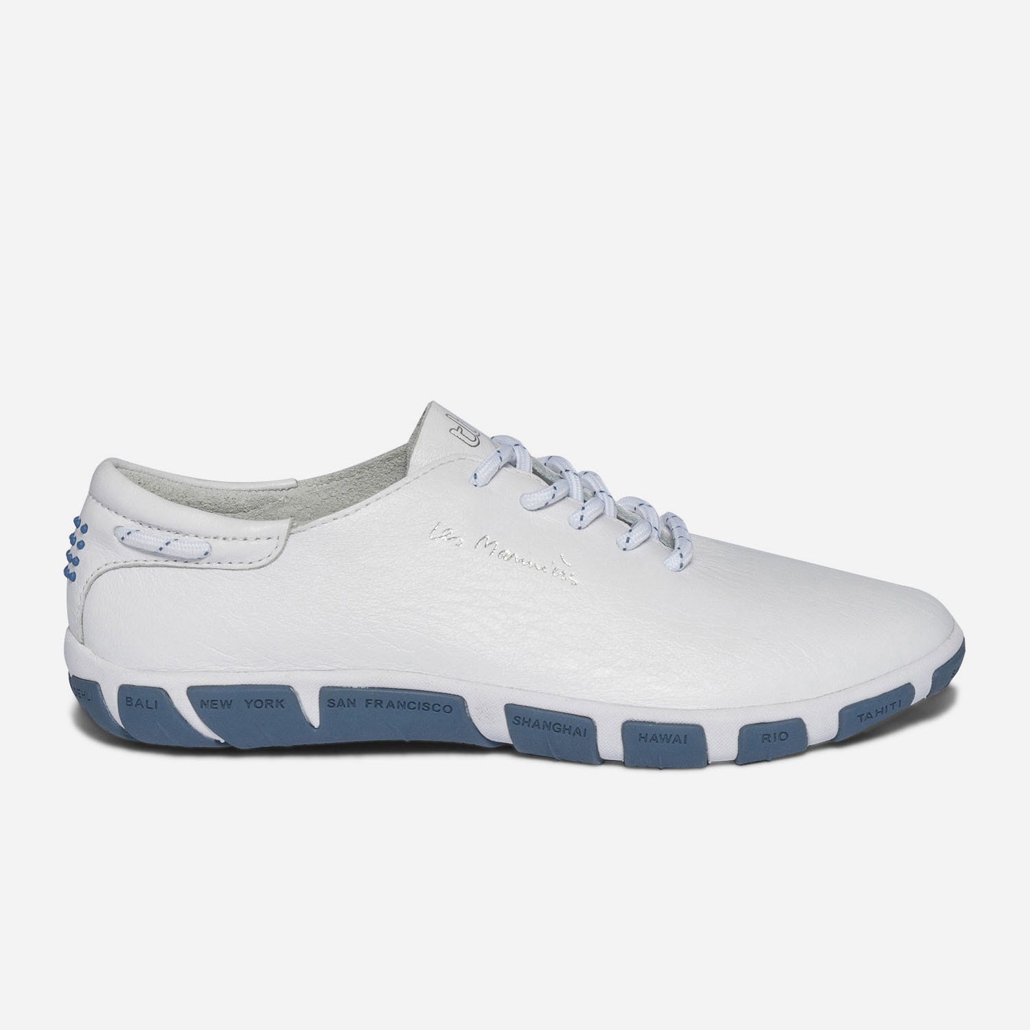 Tennis TBS blanche en cuir à semelle bicolore