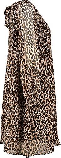 Princess Goes Hollywood Damen Plissee Kleid mit Leoprint