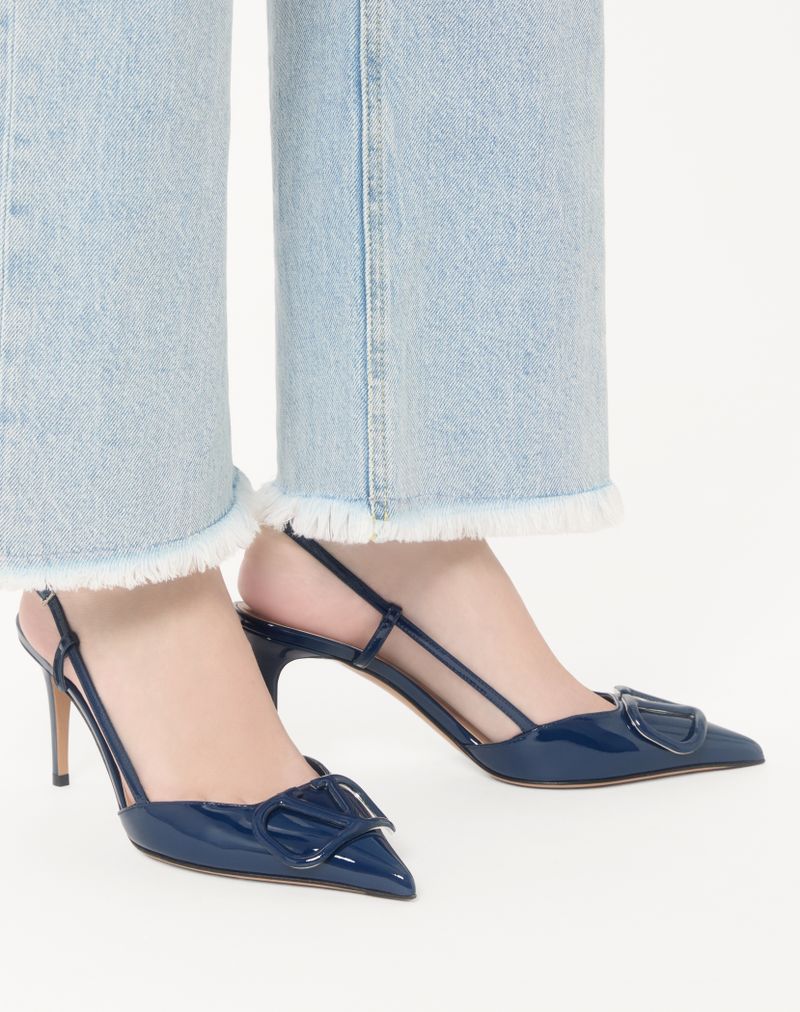 VLogo Signature Patent Slingback Pump 80mm