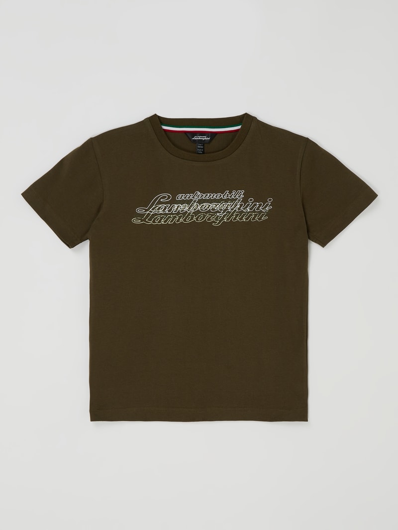 T-Shirt mit Logo in olivgrün