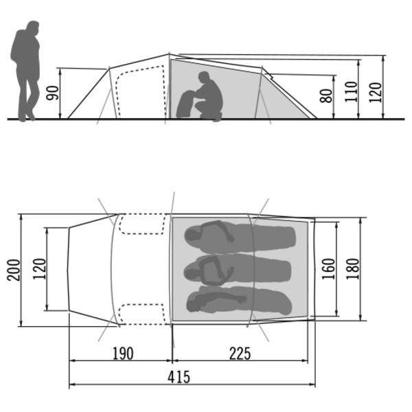 FERRET XT 3P COMFORT - Tunnelzelt
