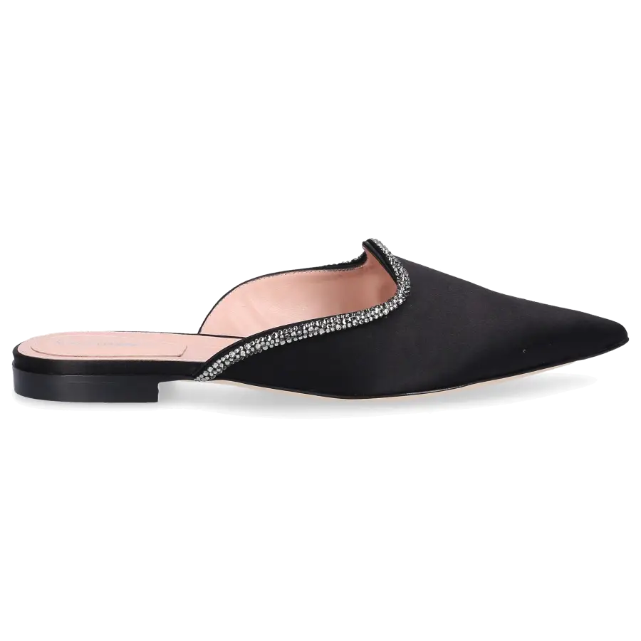 Alberta Ferretti - Slipper A1103 Satin - schwarz