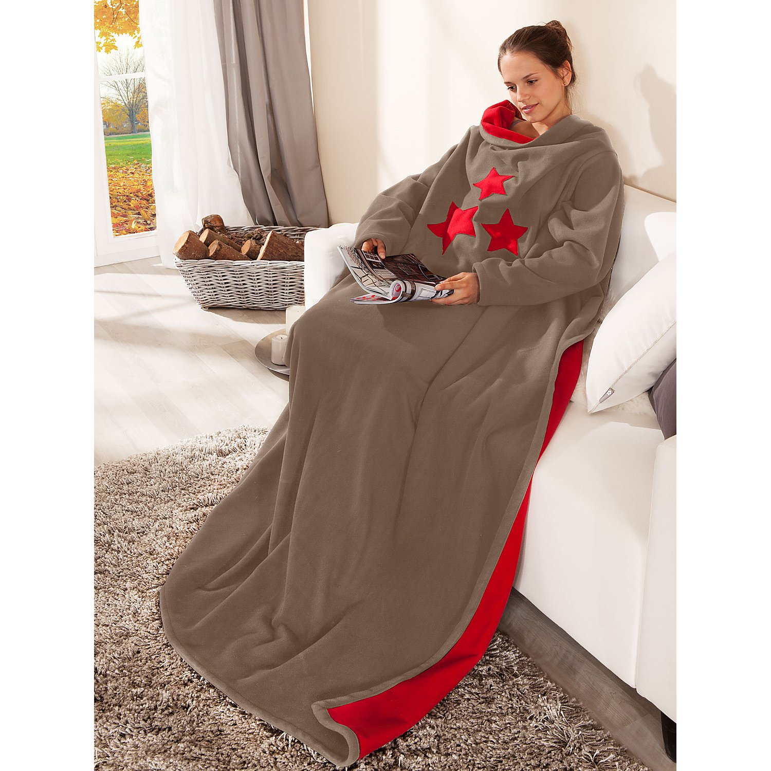 Fleecestoff, taupe