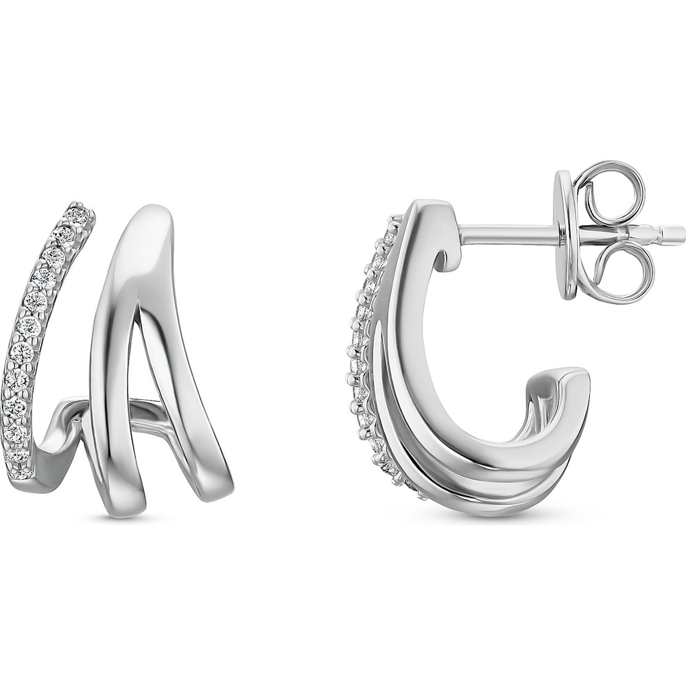 FAVS Boucles d'oreilles à fermoir à poussette 925 Argent Boucles d'oreilles