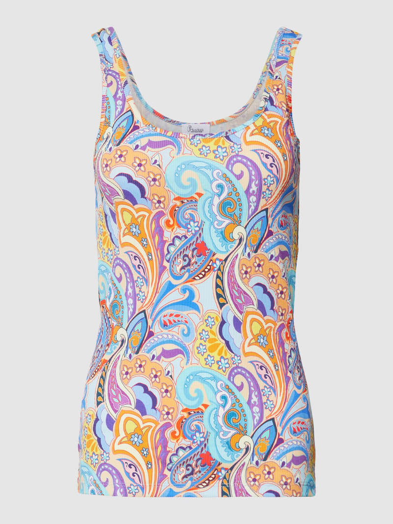 Top mit Allover-Muster in blau